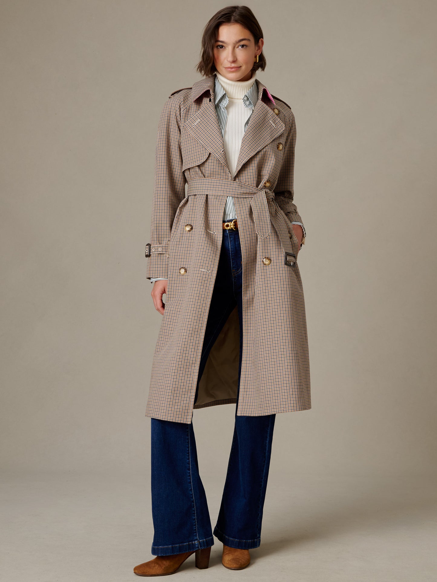 Campbell Trench Coat in Check