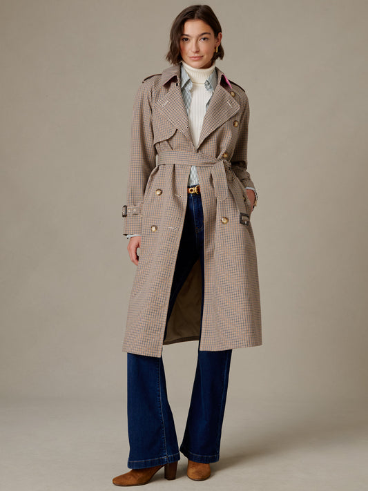 Campbell Trench Coat in Check