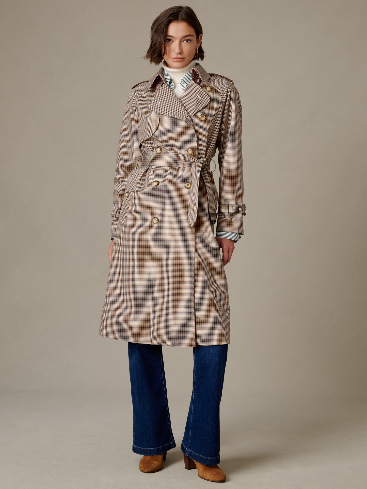 Campbell Trench Coat in Check