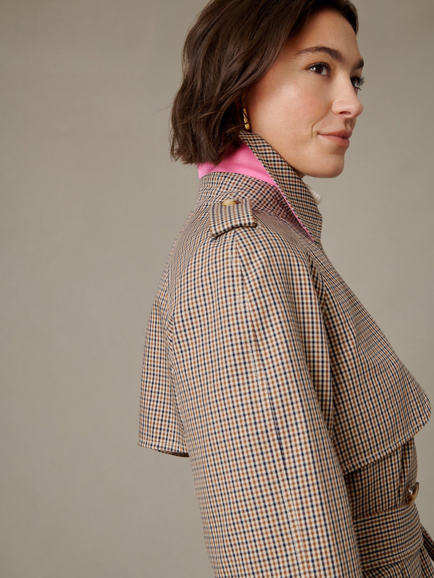 Campbell Trench Coat in Check