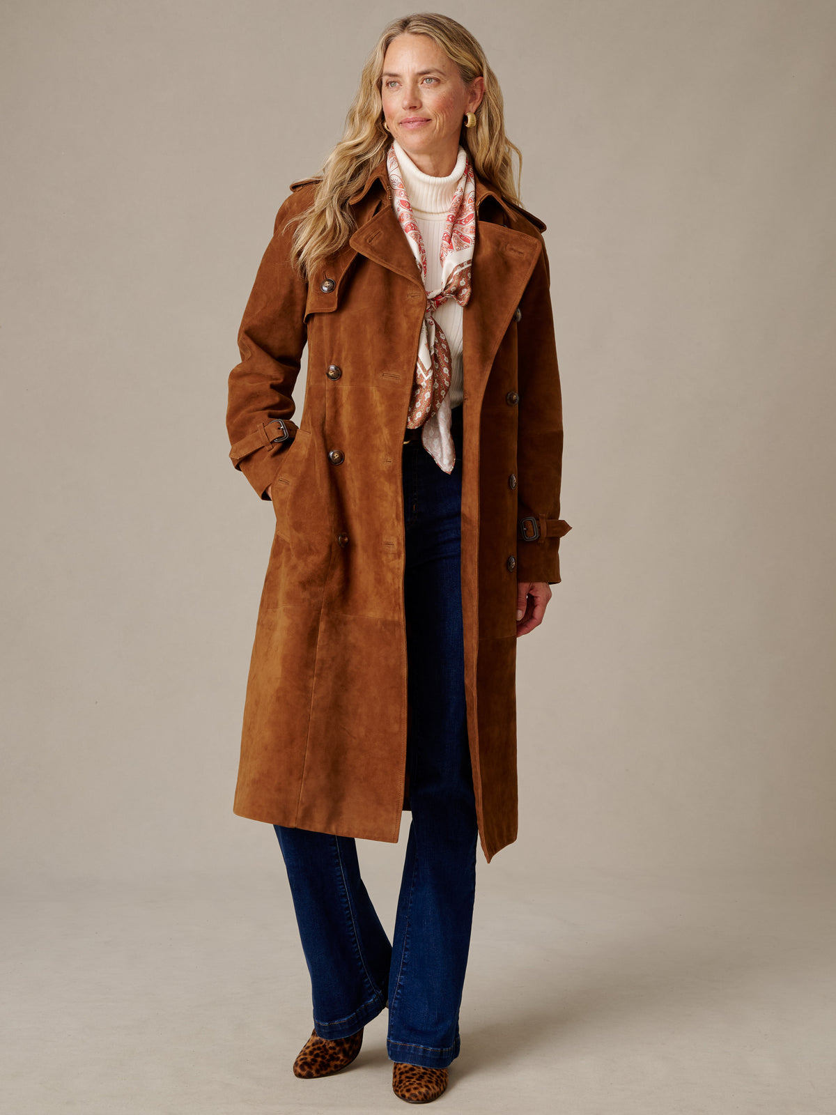 Campbell Suede Trench Coat