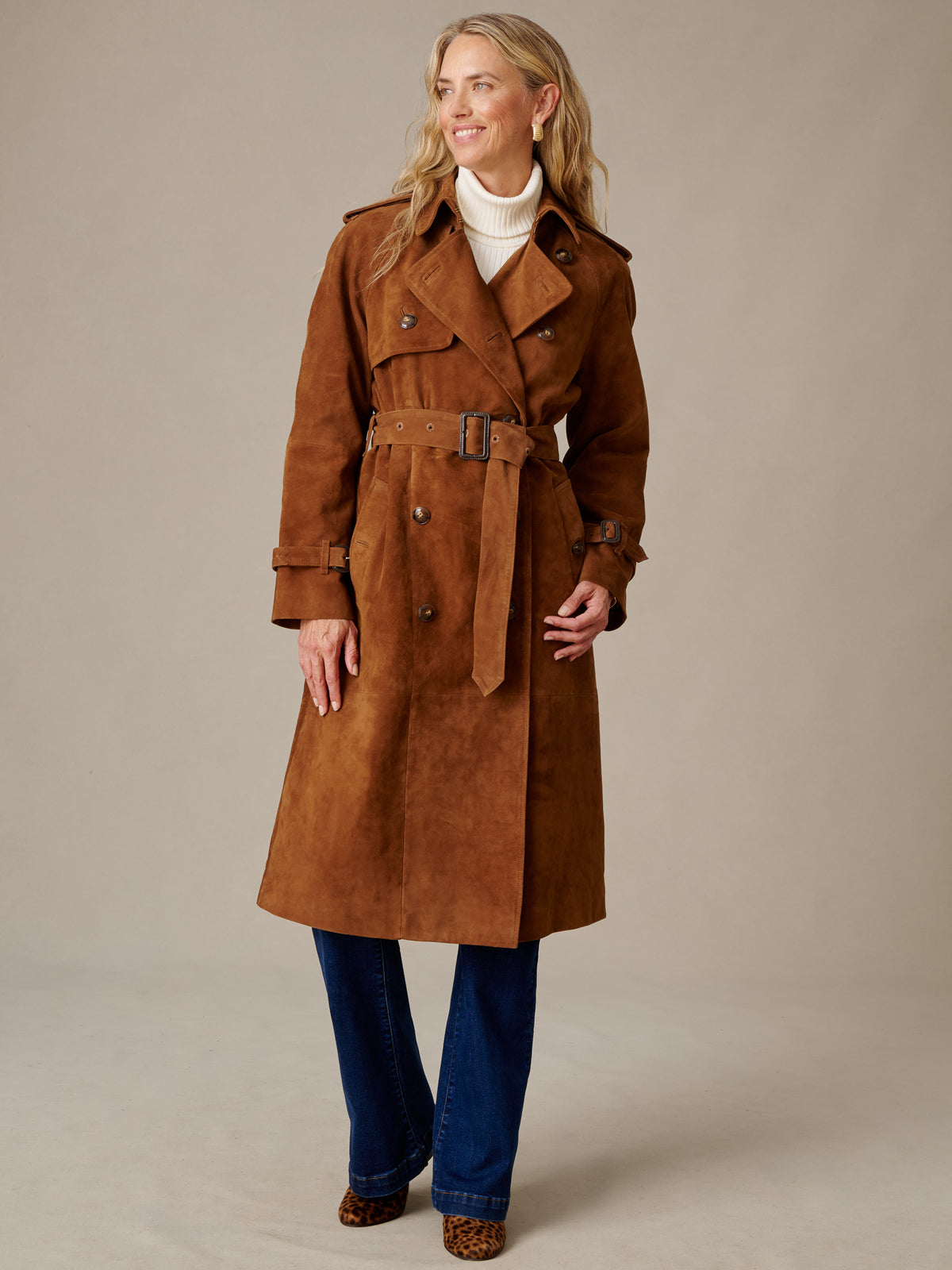 Campbell Suede Trench Coat
