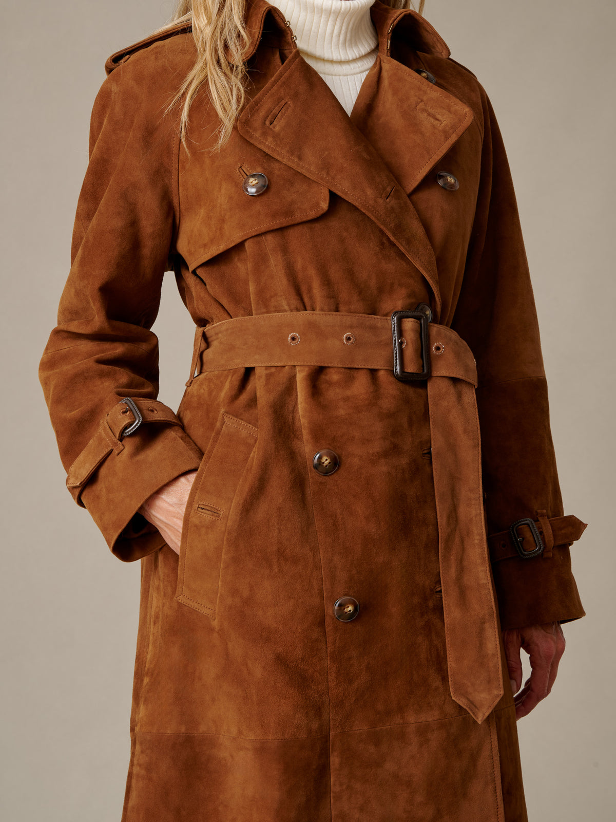 Campbell Suede Trench Coat
