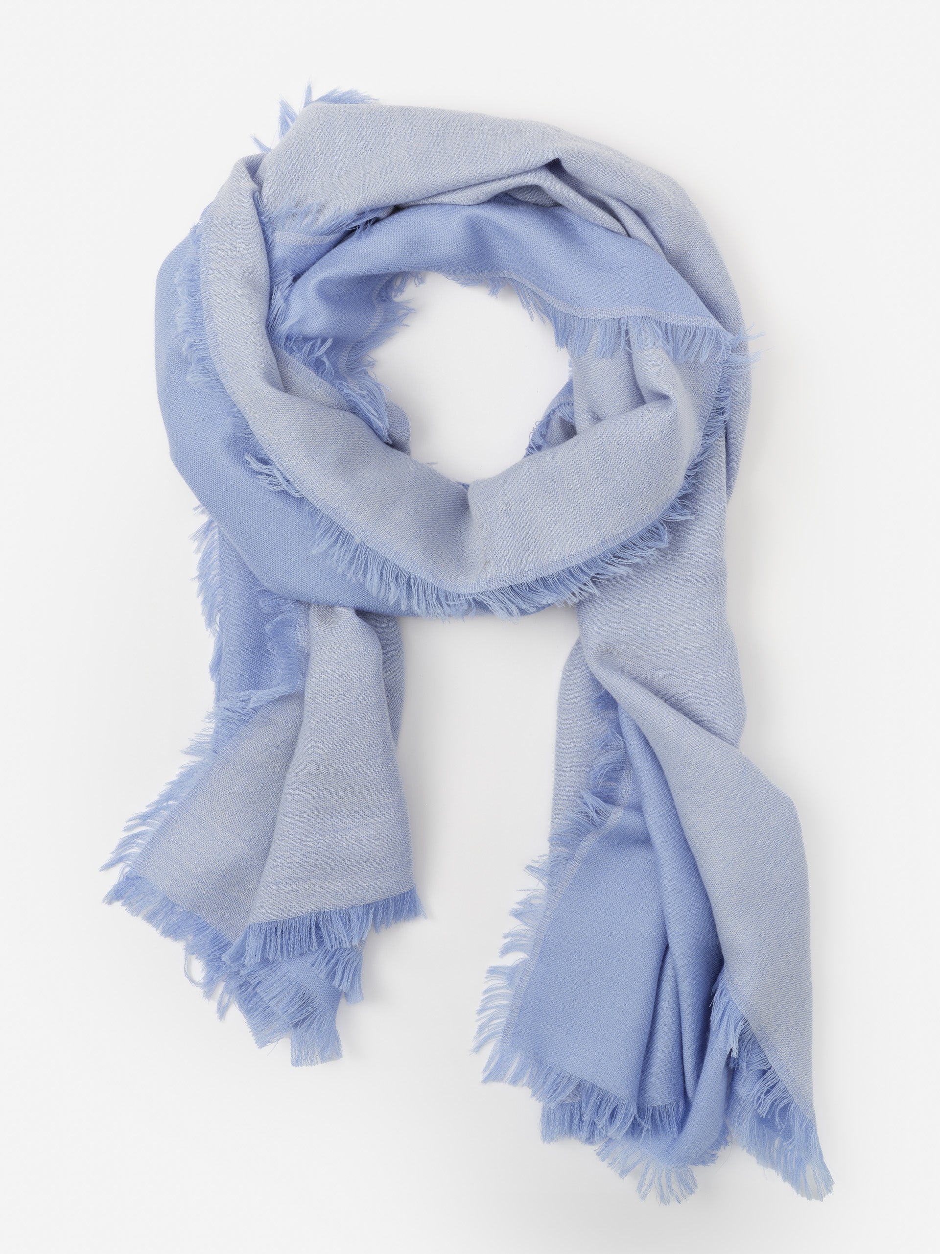 J.McLaughlin Carey scarf in blue/ivory made with cashmere.