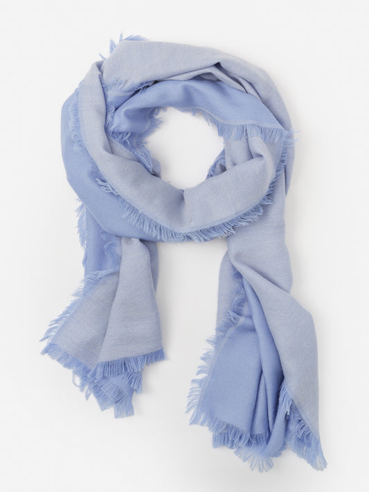 J.McLaughlin Carey scarf in blue/ivory made with cashmere.