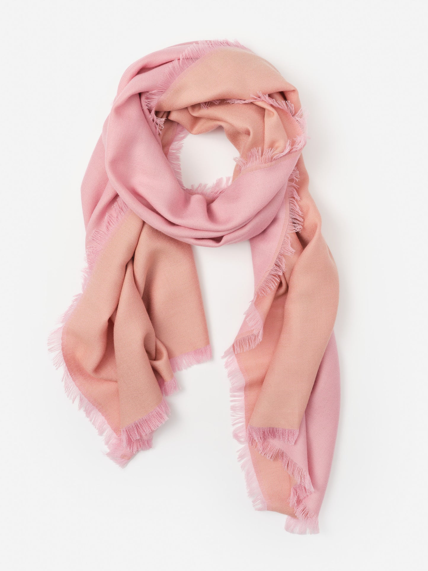 J.McLaughlin Carey scarf in pink/camel made with cashmere.