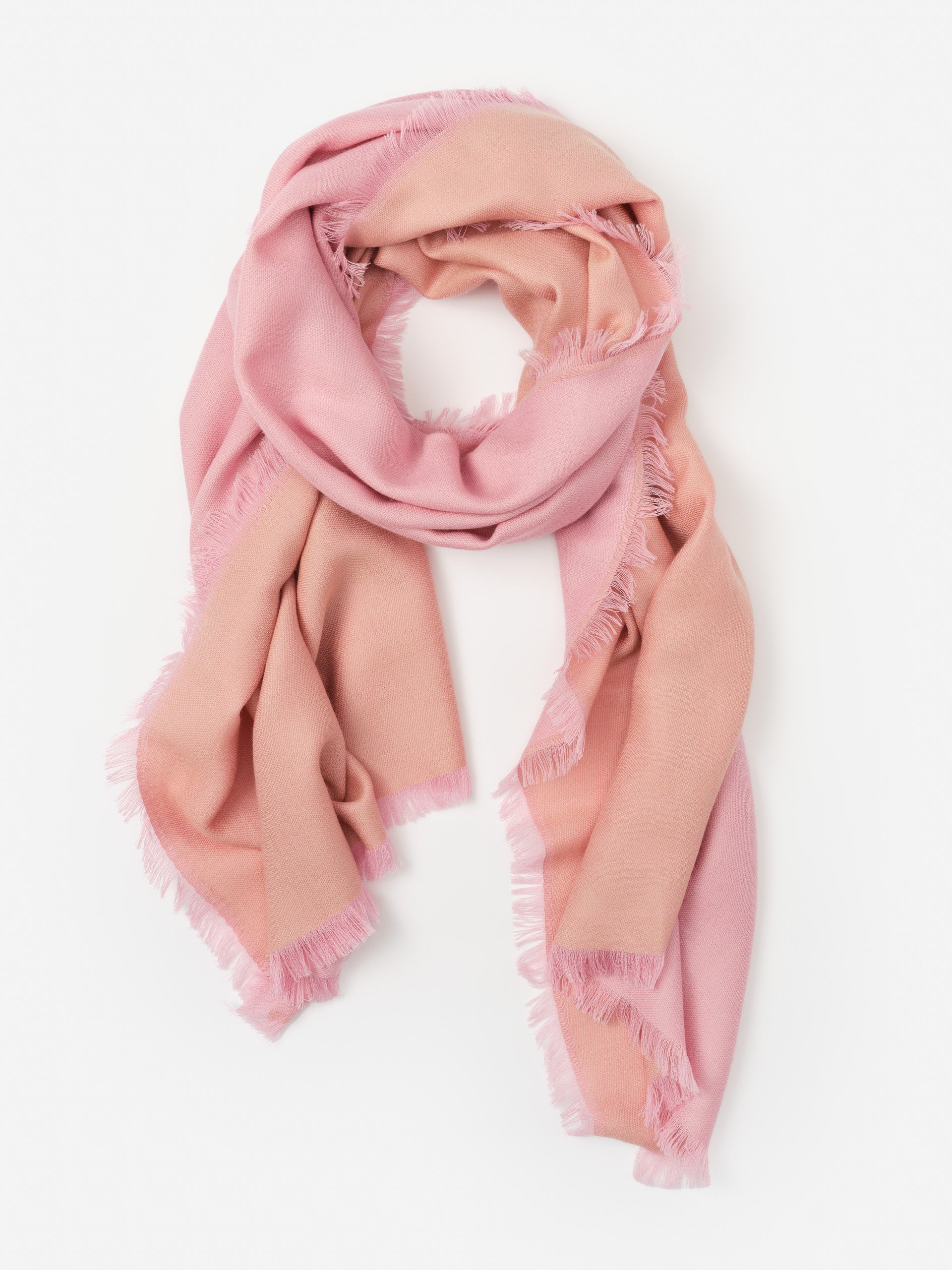 J.McLaughlin Carey scarf in pink/camel made with cashmere.