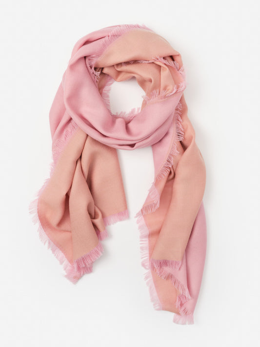 J.McLaughlin Carey scarf in pink/camel made with cashmere.