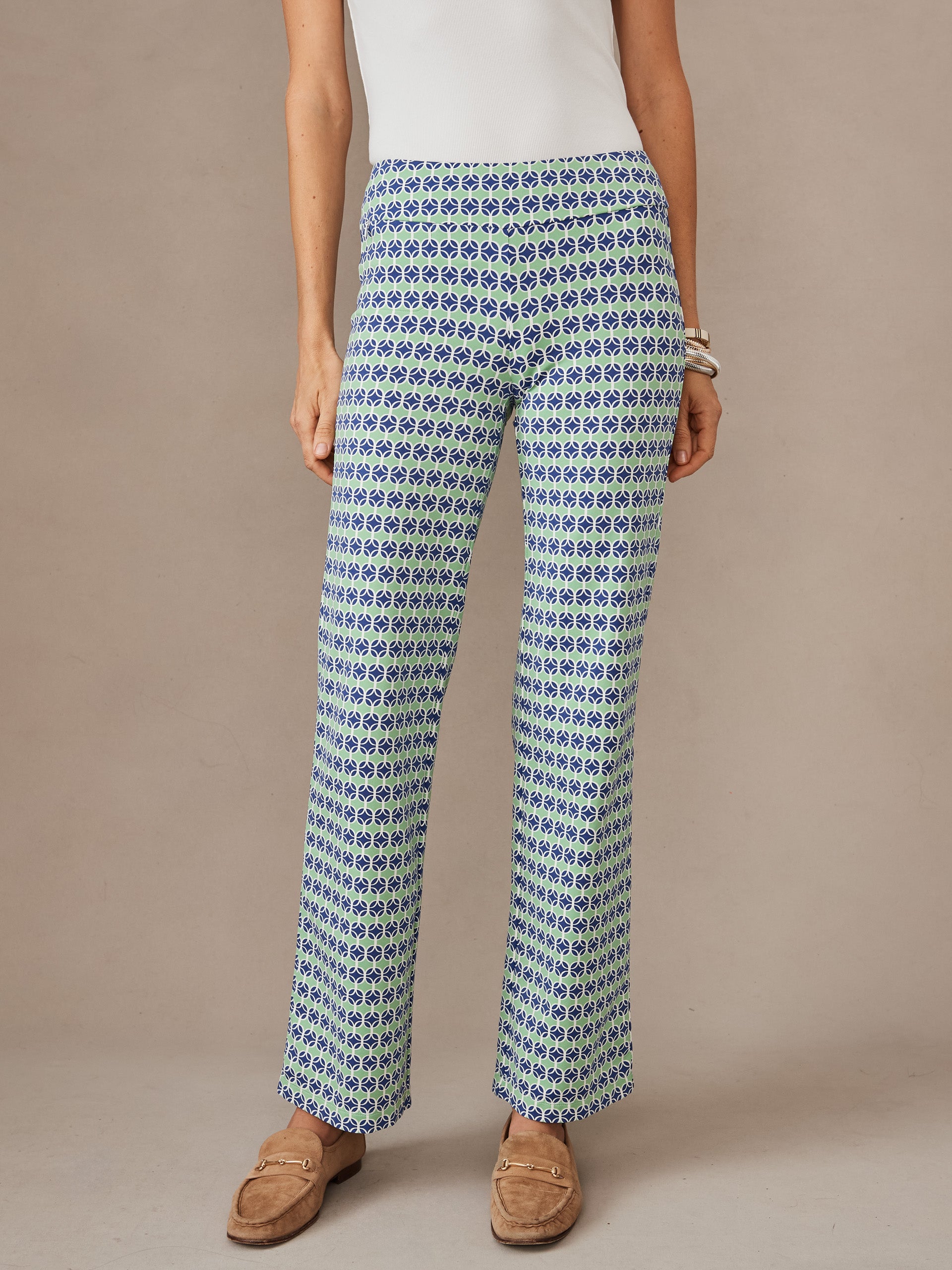 J.McLaughlin Carmel pants in light blue/green made with catalina cloth.