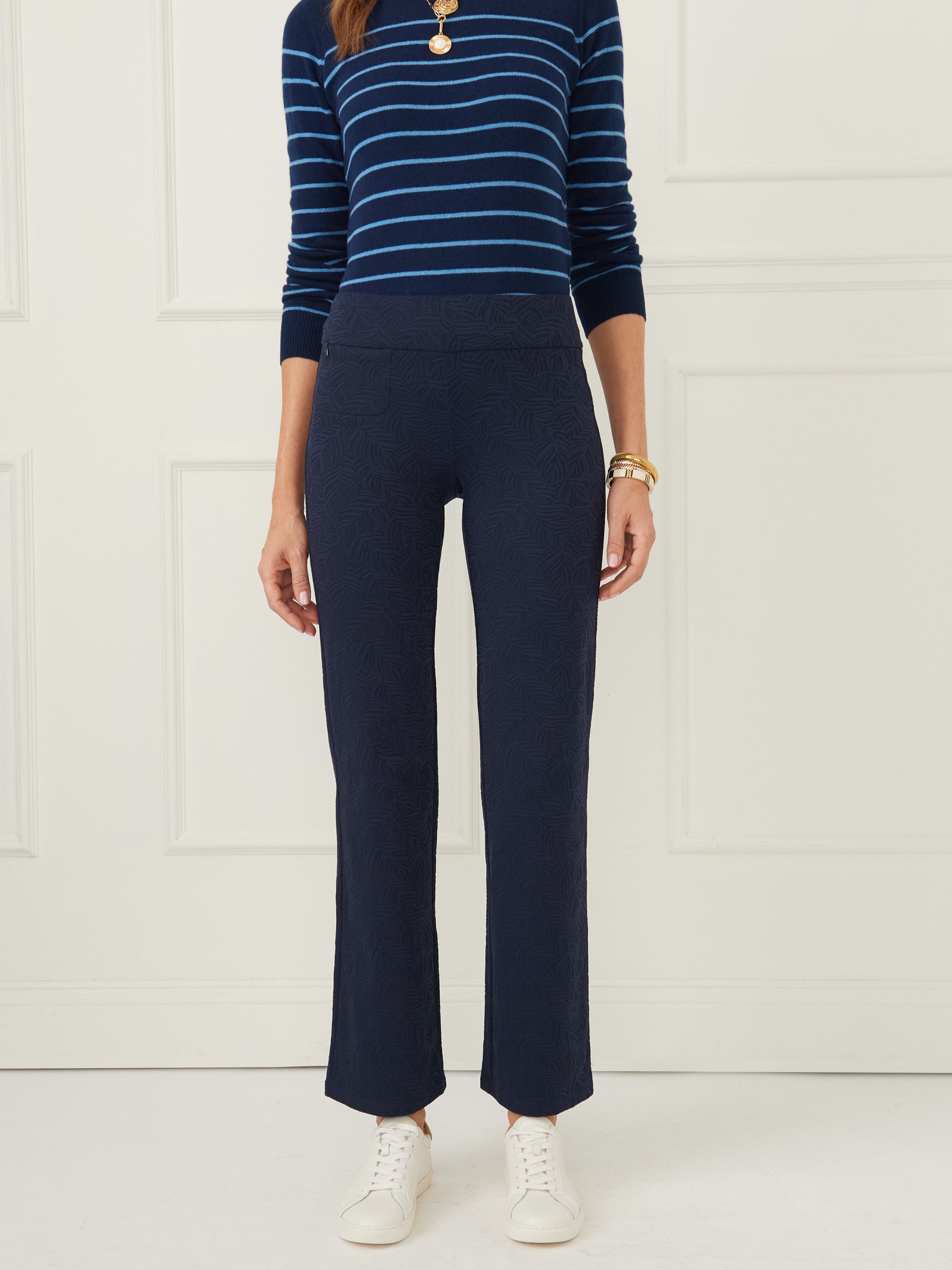 J.McLaughlin Carmel pants in navy made with catalina cloth.