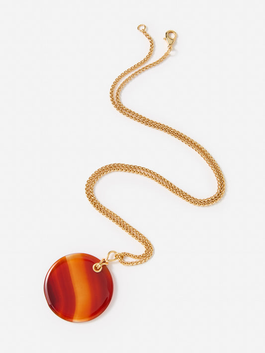J.McLaughlin Carnelian necklace in orange made with brass.