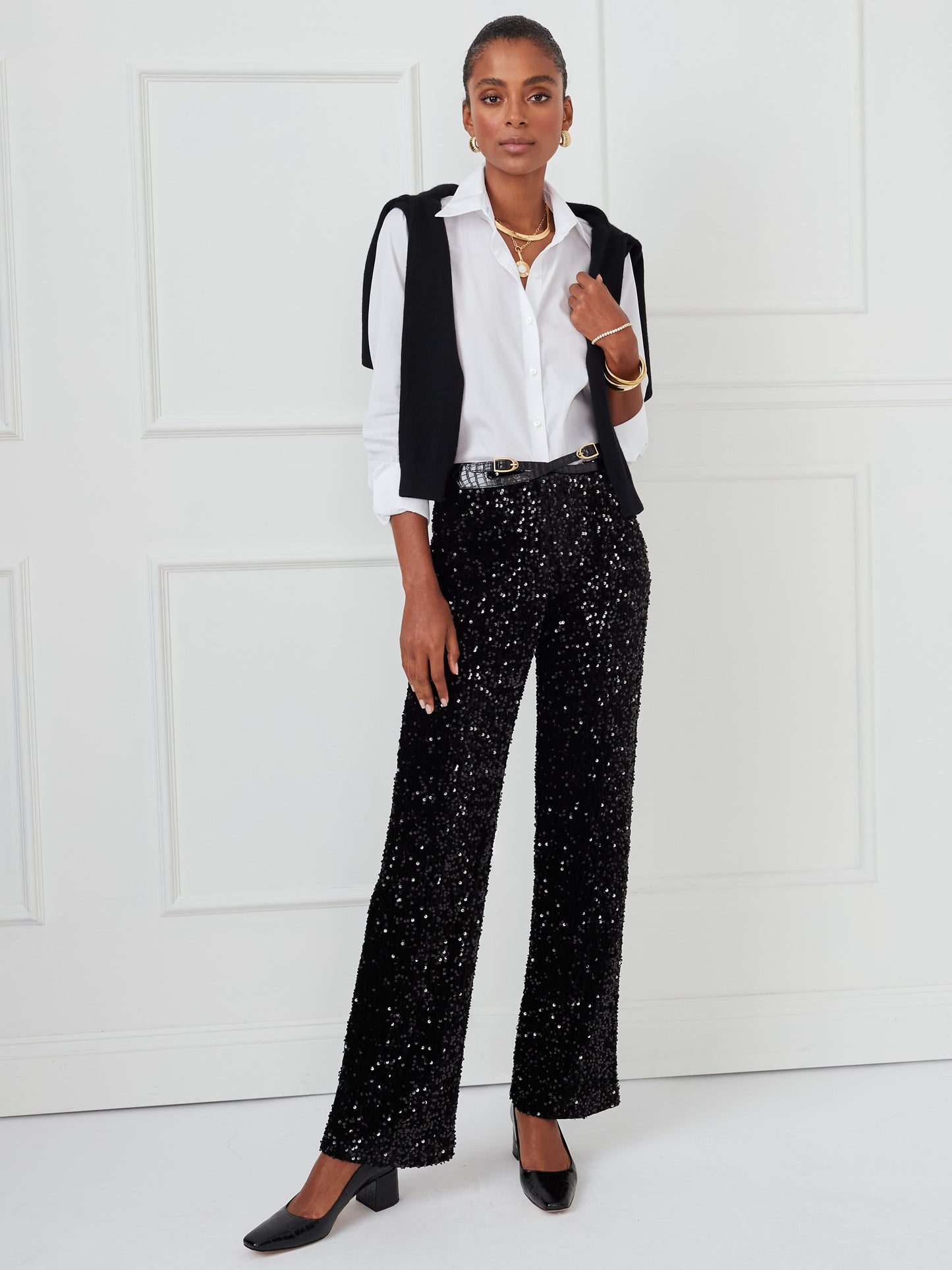 J.McLaughlin Carter pants in black made with polyester/spandex.