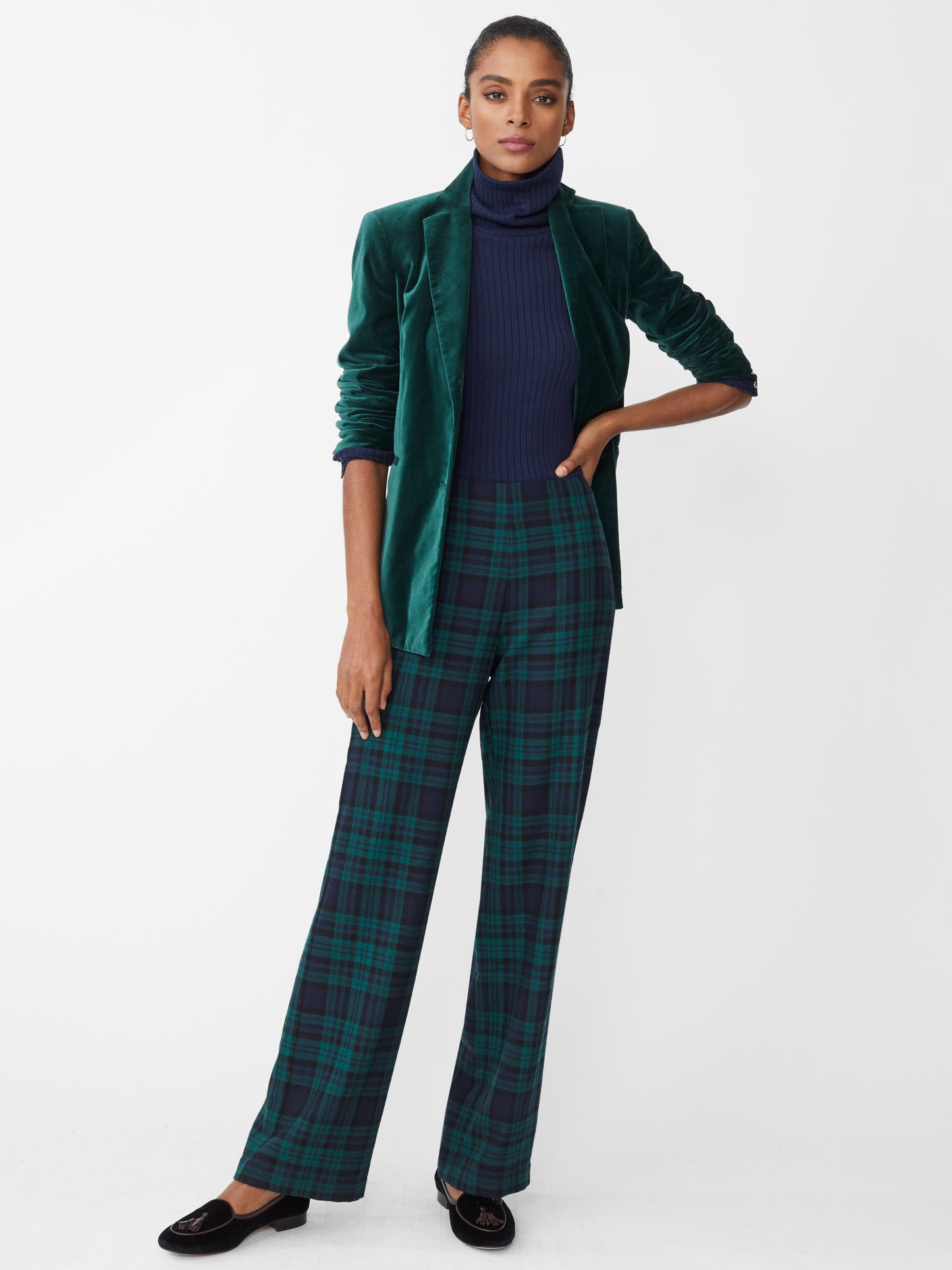 J.McLaughlin Carter pants in black/green made with wool.