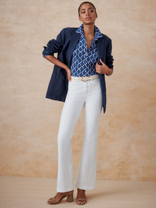 J.McLaughlin Domino pants in white made with denim/cotton.