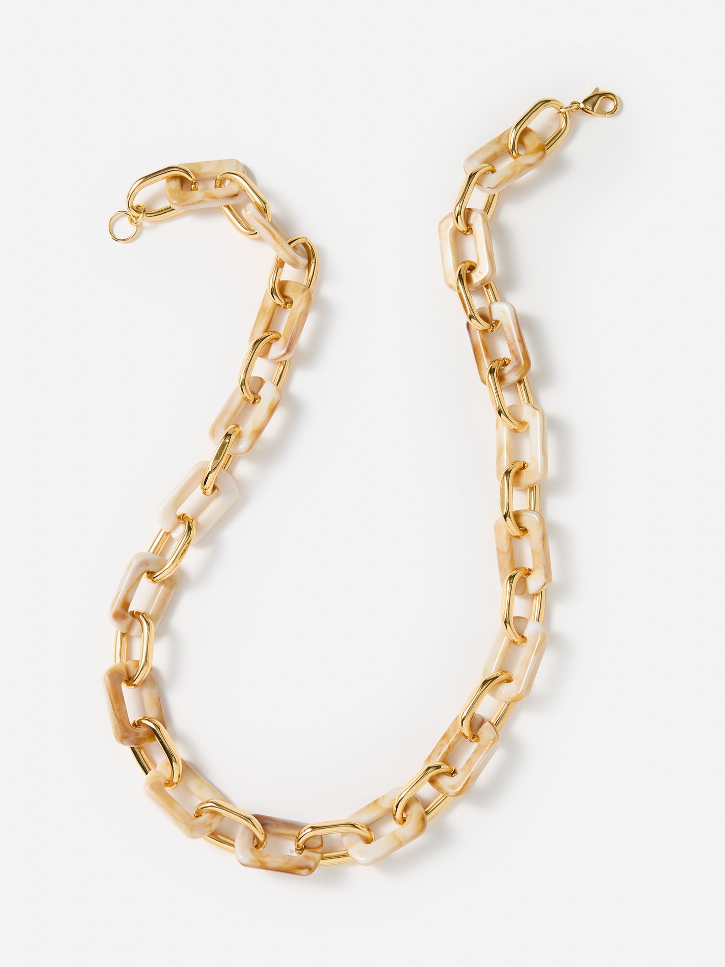 J.McLaughlin Chain link necklace in gold made with brass and resin.