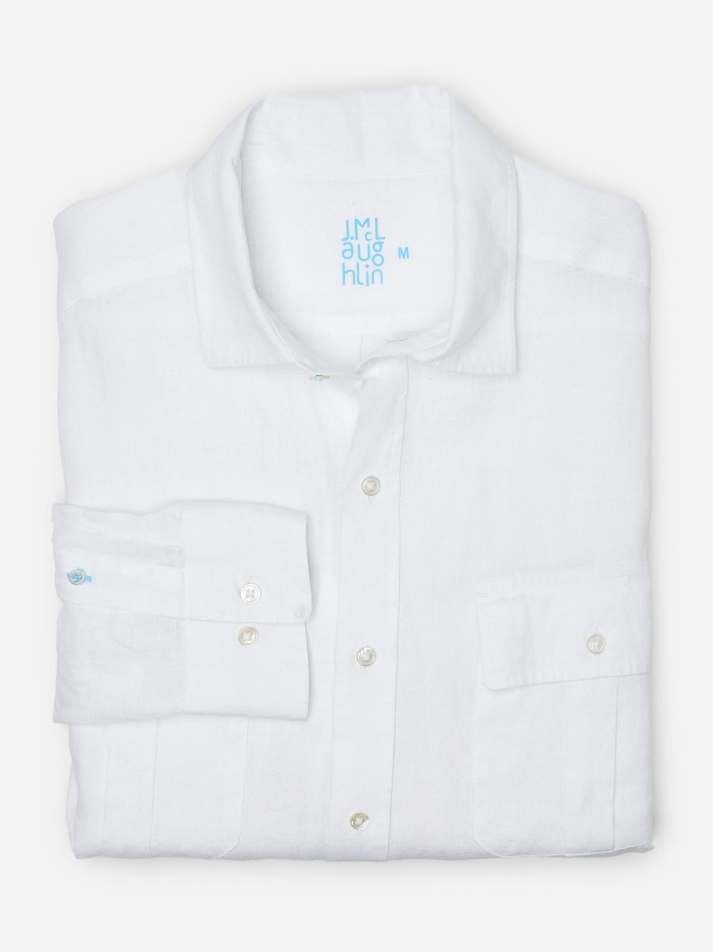 J.McLaughlin Christos shirt in white made with linen.