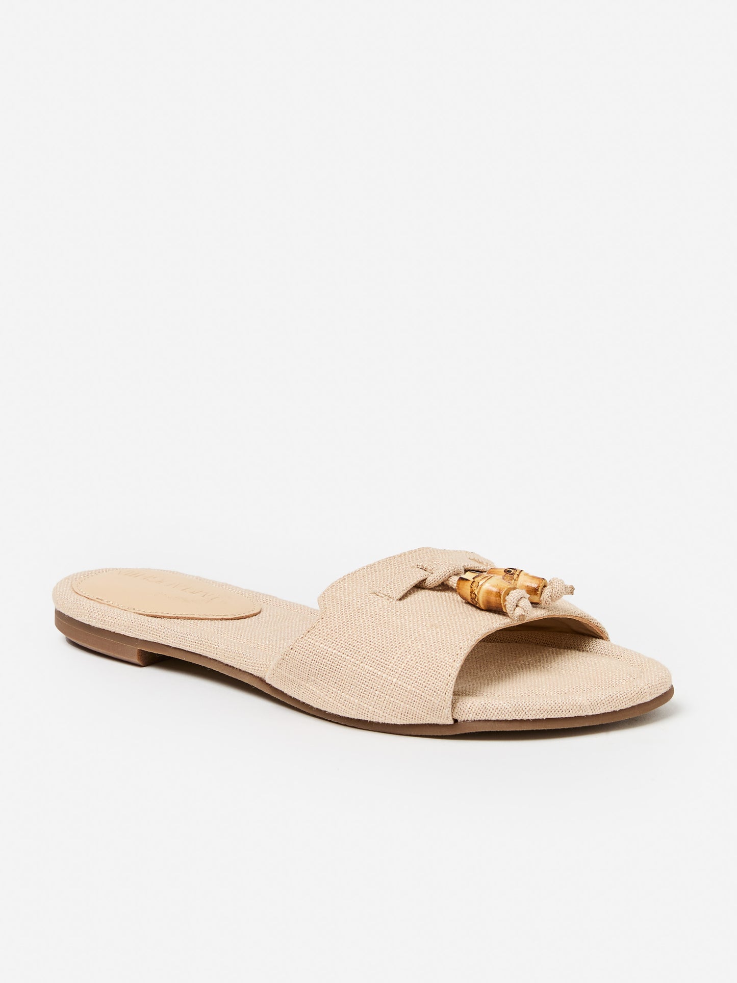 J.McLaughlin Ciara sandals in summer sand made with linen. 