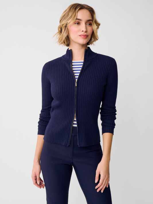 J.McLaughlin Clemence cardigan in navy made with cotton.