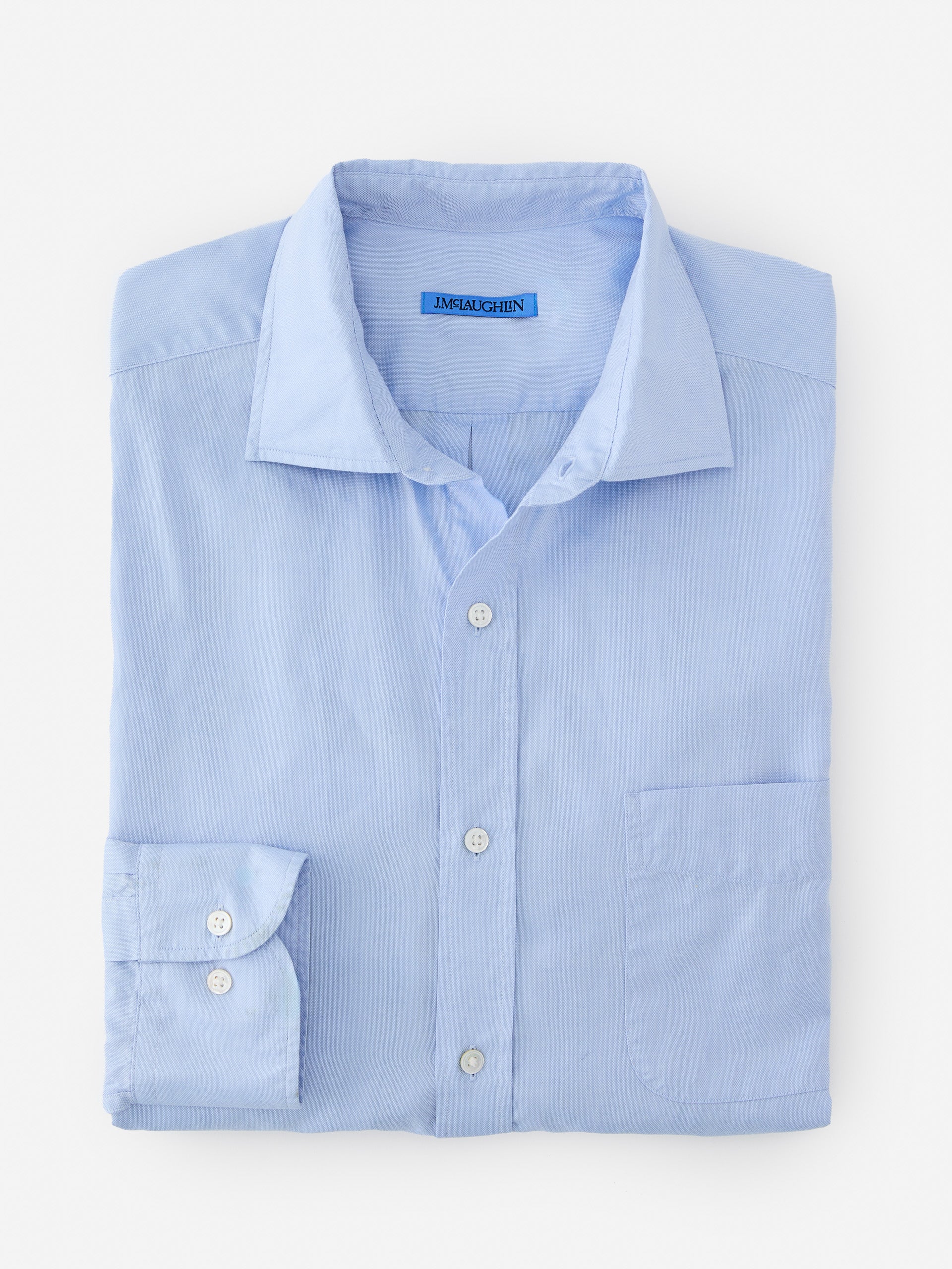 J.McLaughlin Club Classic Fit shirt in blue made with cotton.