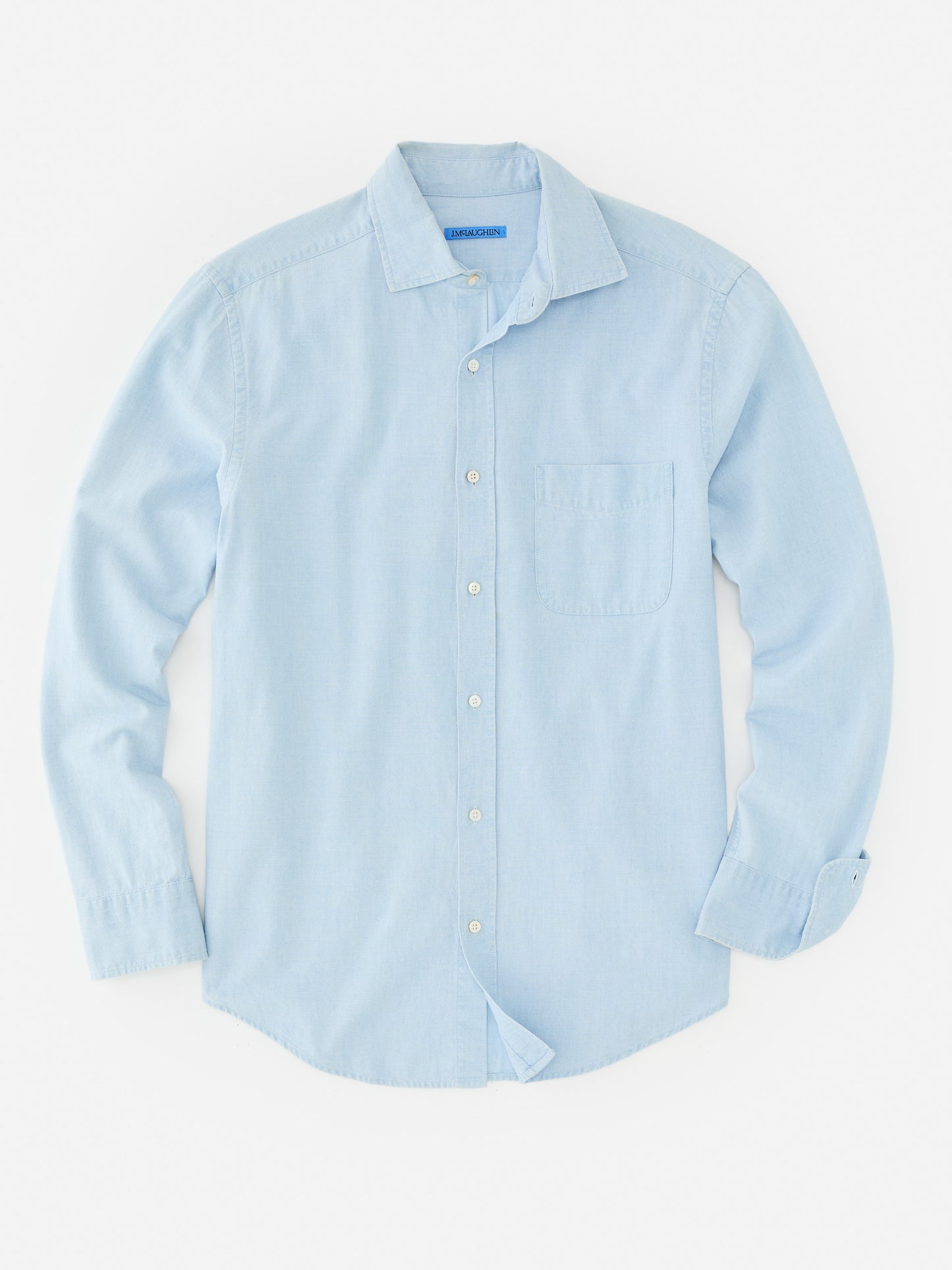 J.McLaughlin Club shirt in chambray made with cotton fabric.