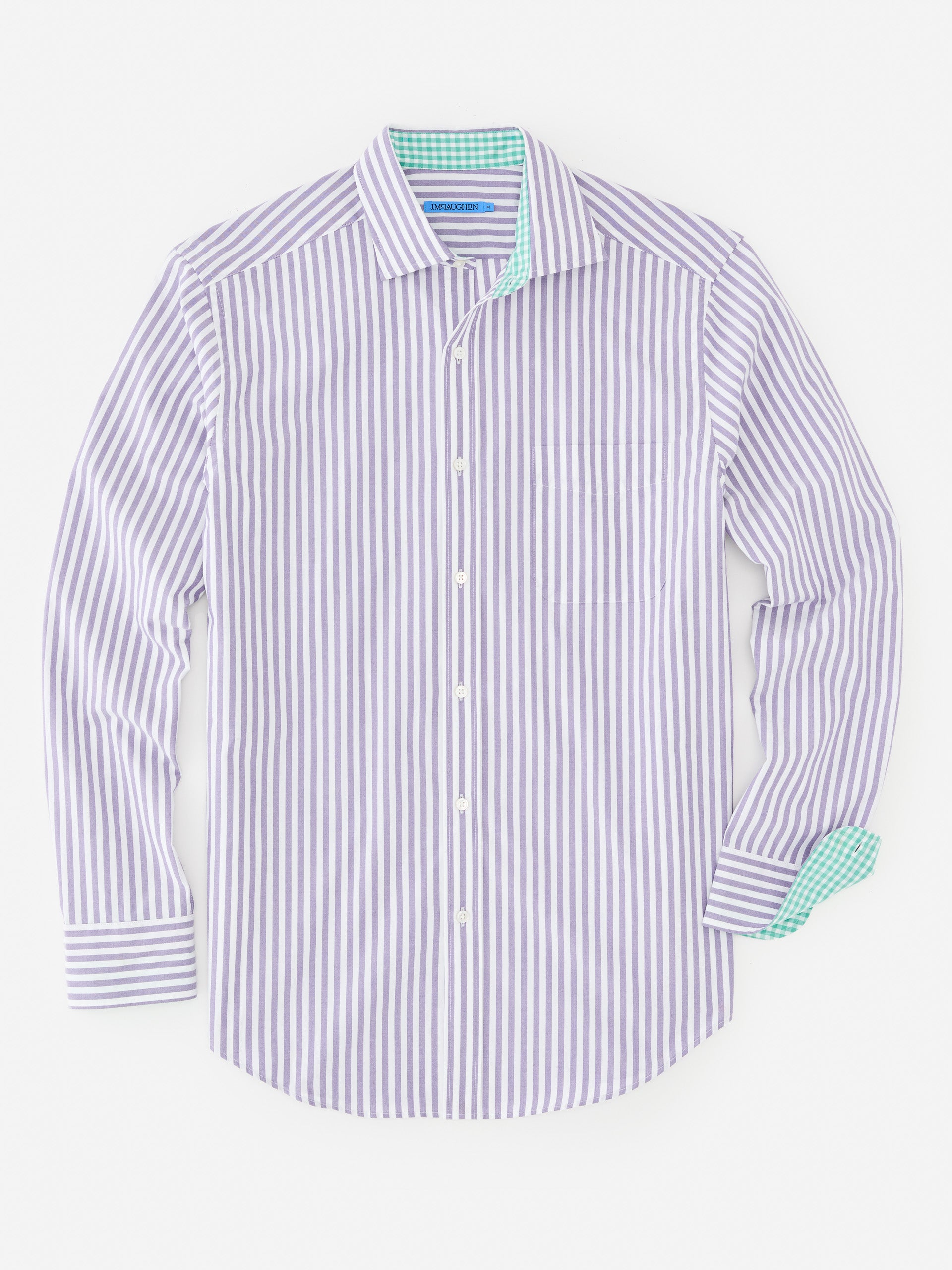 J.McLaughlin Club classic fit shirt in purple/white made with cotton.