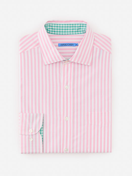 J.McLaughlin Club classic fit shirt in pink/white made with cotton.