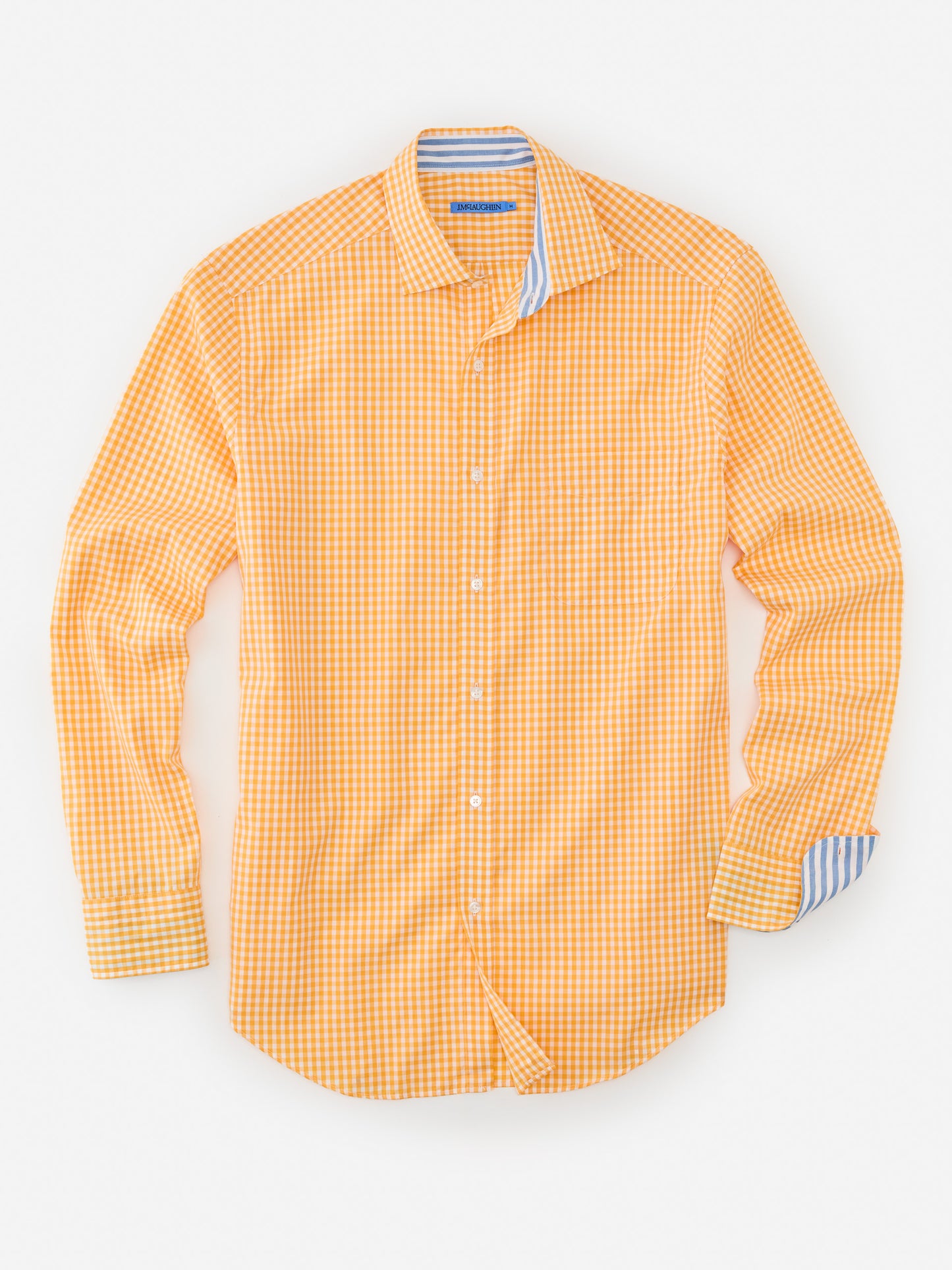 J.McLaughlin Club classic fit shirt in yellow/white made with cotton.