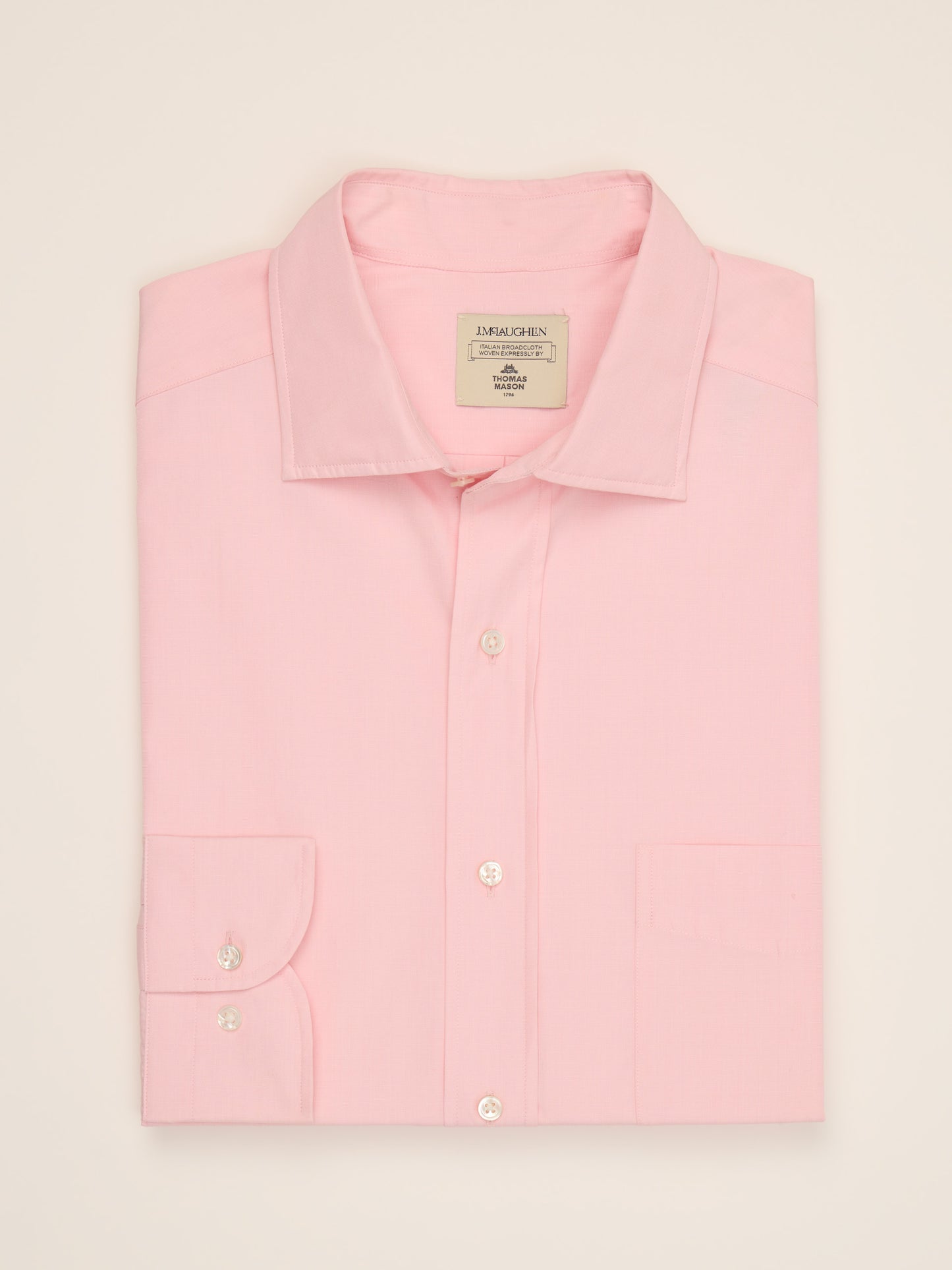 J.McLaughlin Club classic fit shirt in pink made with cotton.
