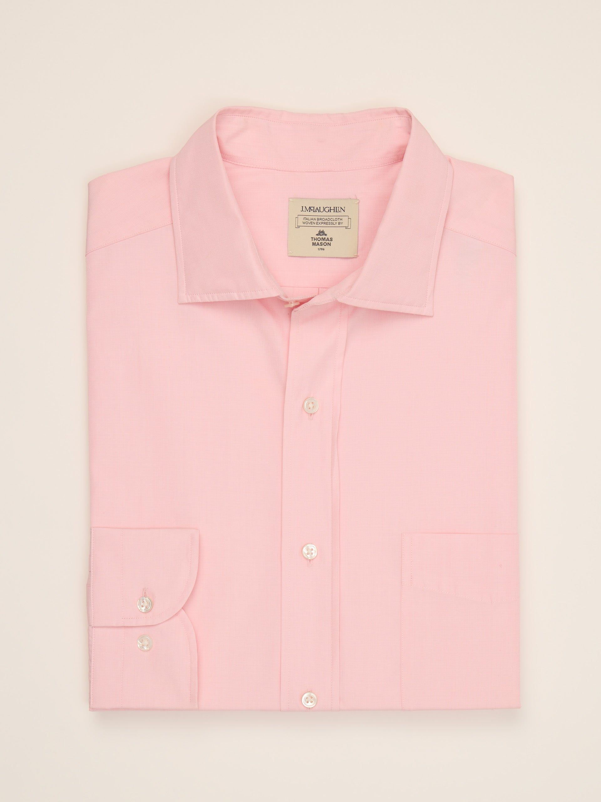 J.McLaughlin Club classic fit shirt in pink made with cotton.