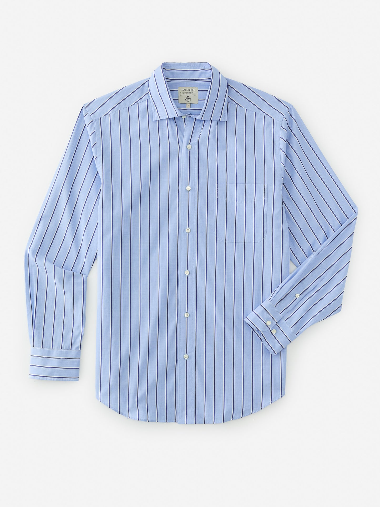 J.McLaughlin Club shirt in blue/light blue/white made with cotton.