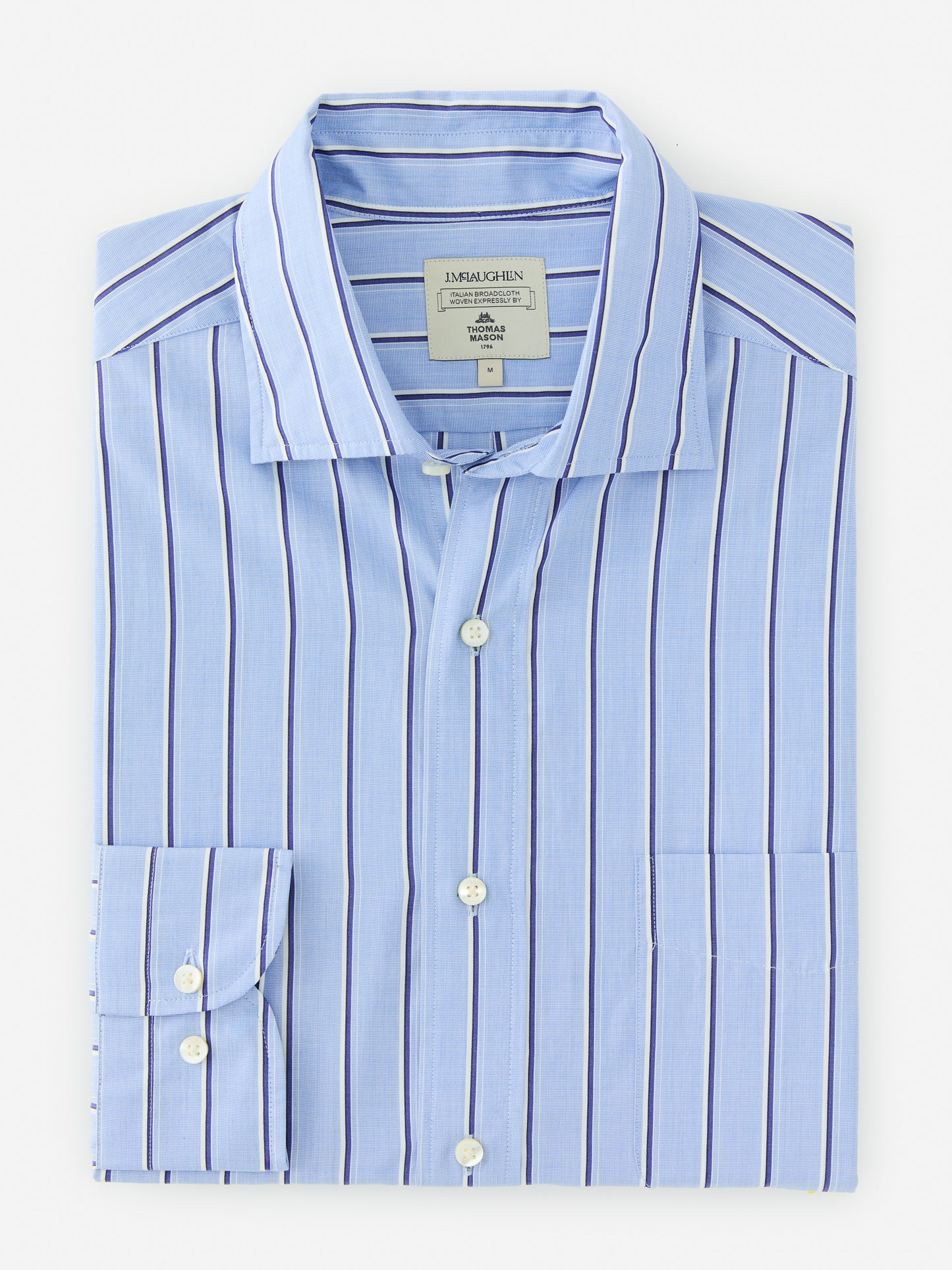 J.McLaughlin Club shirt in blue/light blue/white made with cotton.