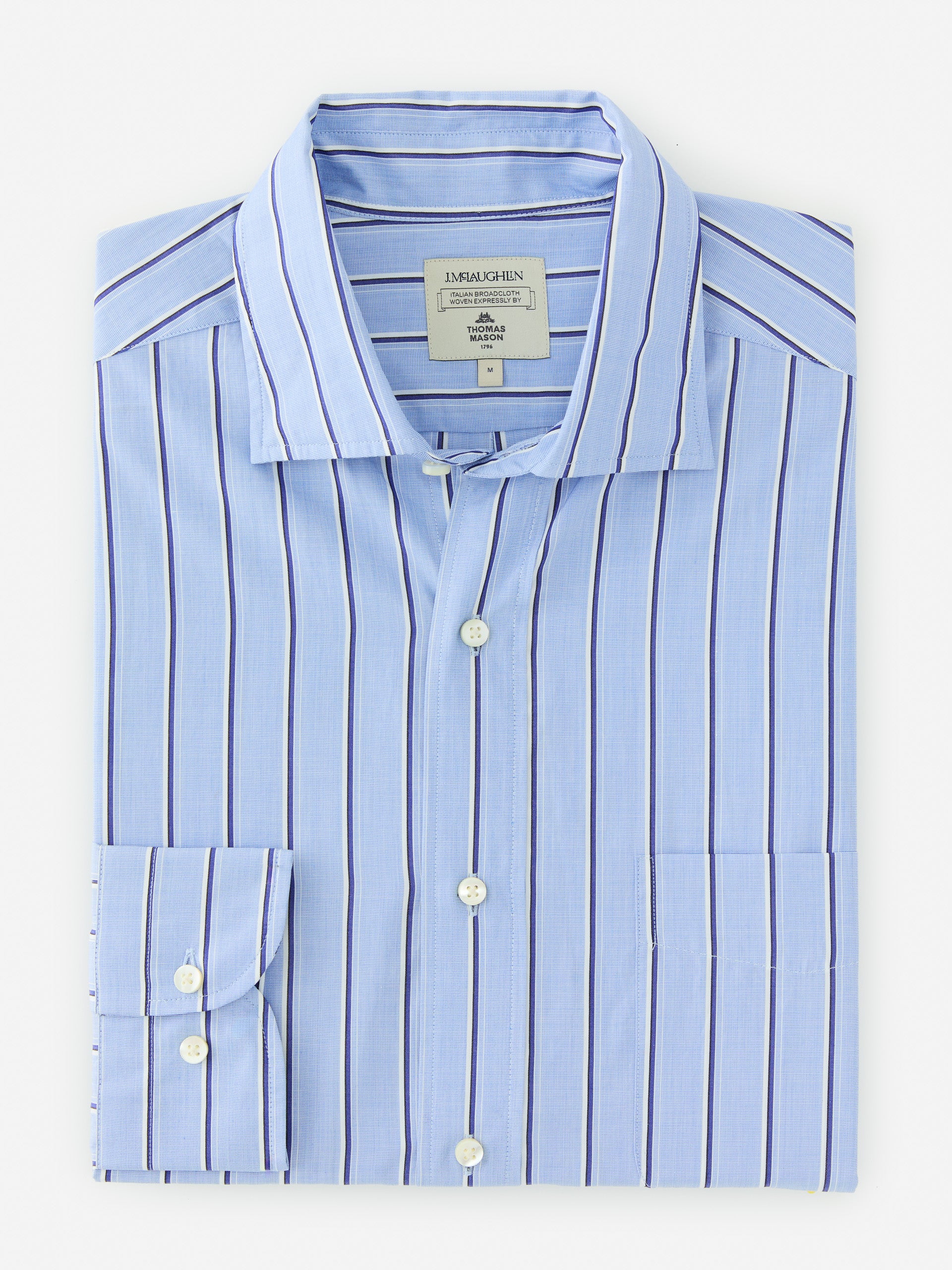 J.McLaughlin Club shirt in blue/light blue/white made with cotton.