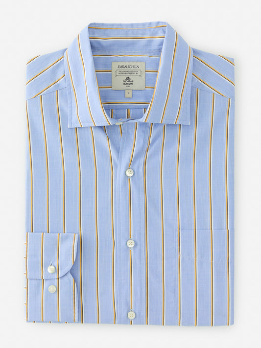J.McLaughlin Club shirt in yellow/blue/white made with cotton.