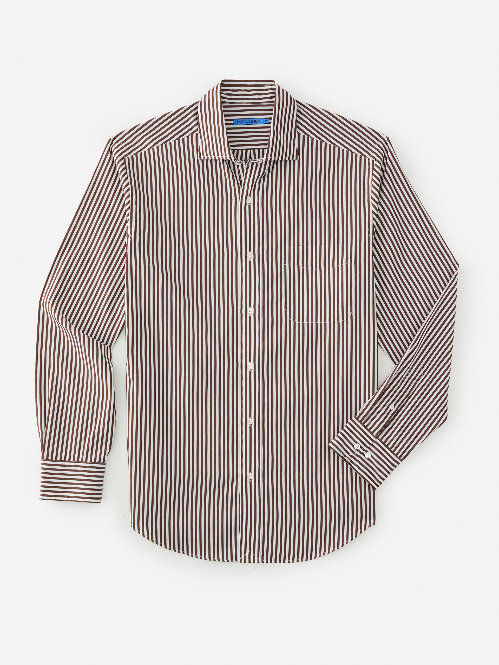 J.McLaughlin Club shirt in brown/white made with cotton. 