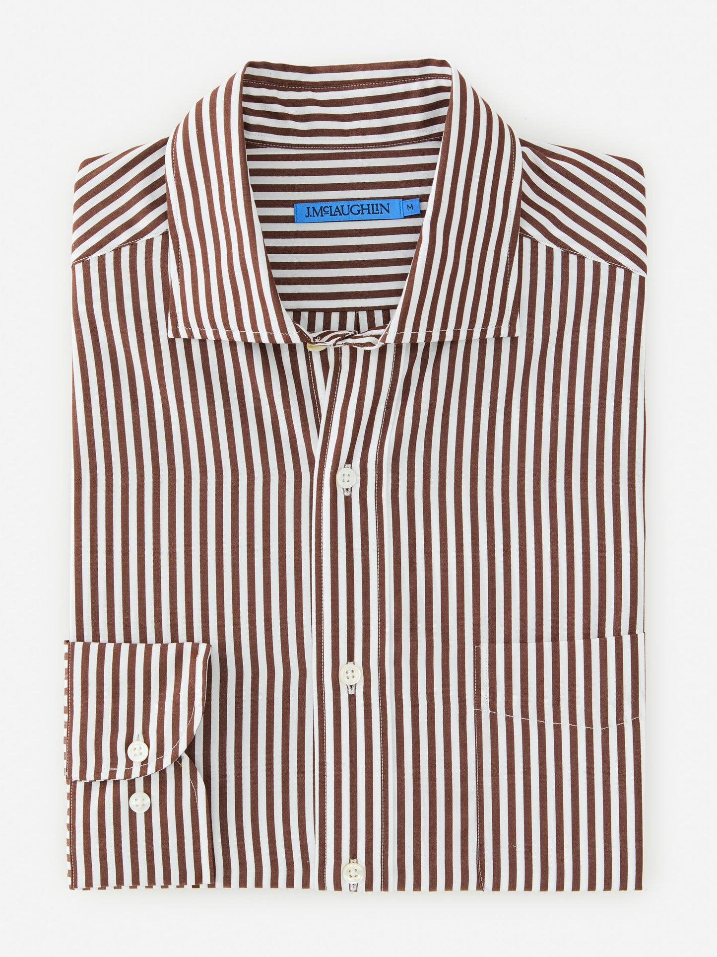 J.McLaughlin Club shirt in brown/white made with cotton. 