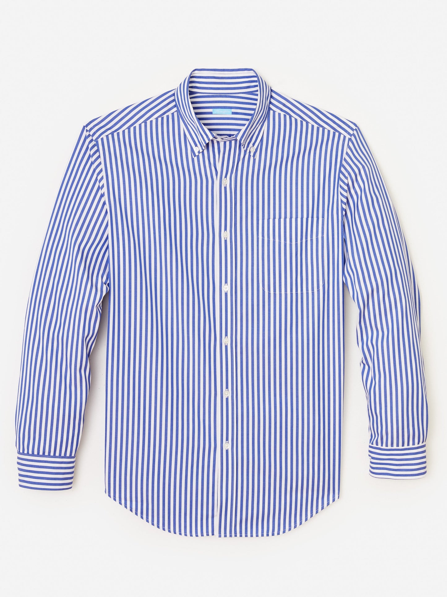 J.McLaughlin Collis Shirt in Royal Blue/White made with Cotton.