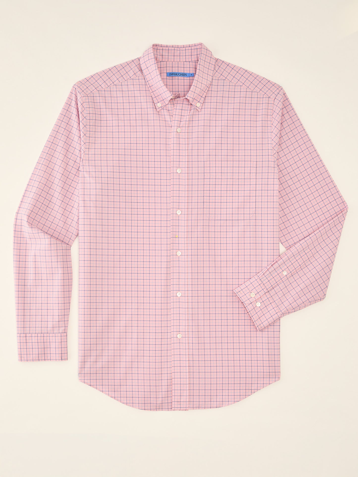 J.McLaughlin Collis shirt in Pink/Blue made with Cotton. 