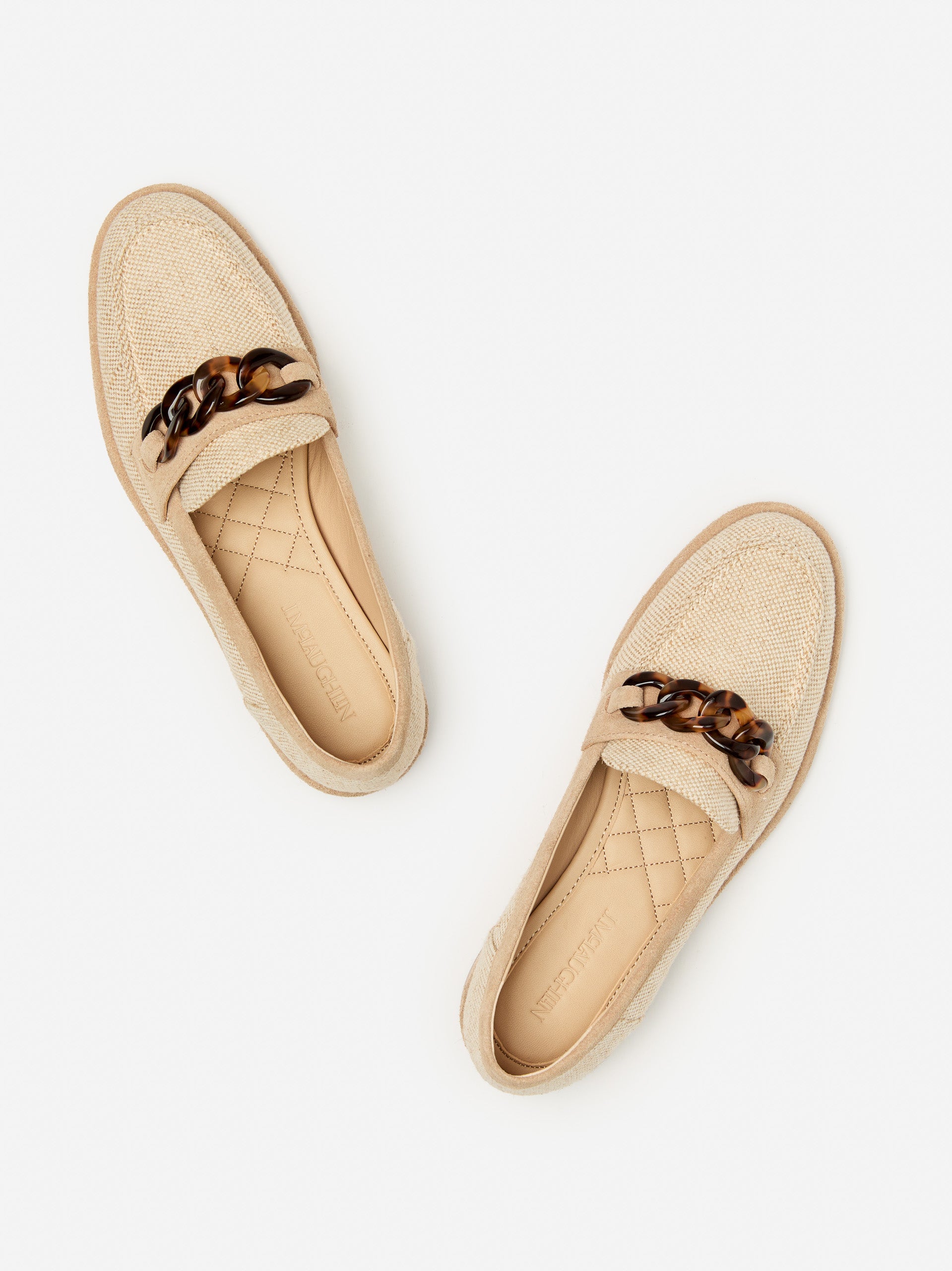 J.McLaughlin Concetta loafers in wheat made with cotton/jute.