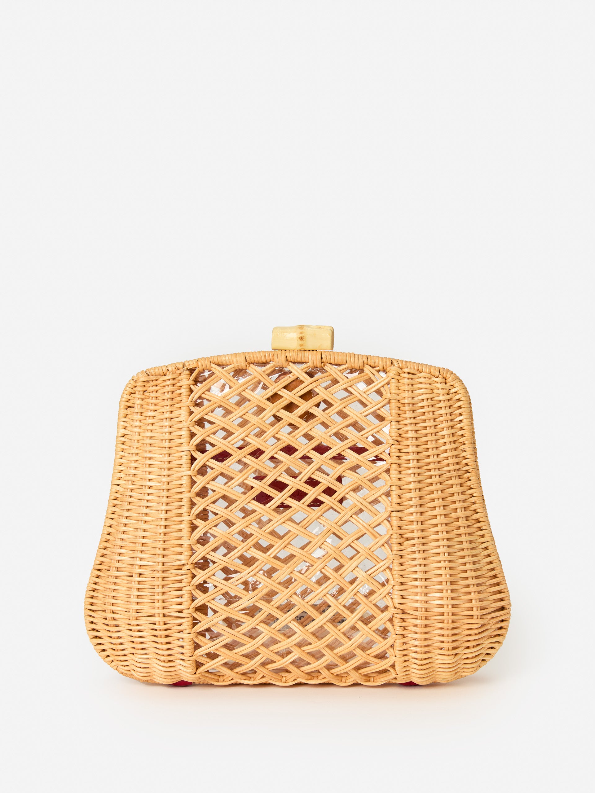 J.McLaughlin Cosi Wicker Clutch in natural made with wicker.