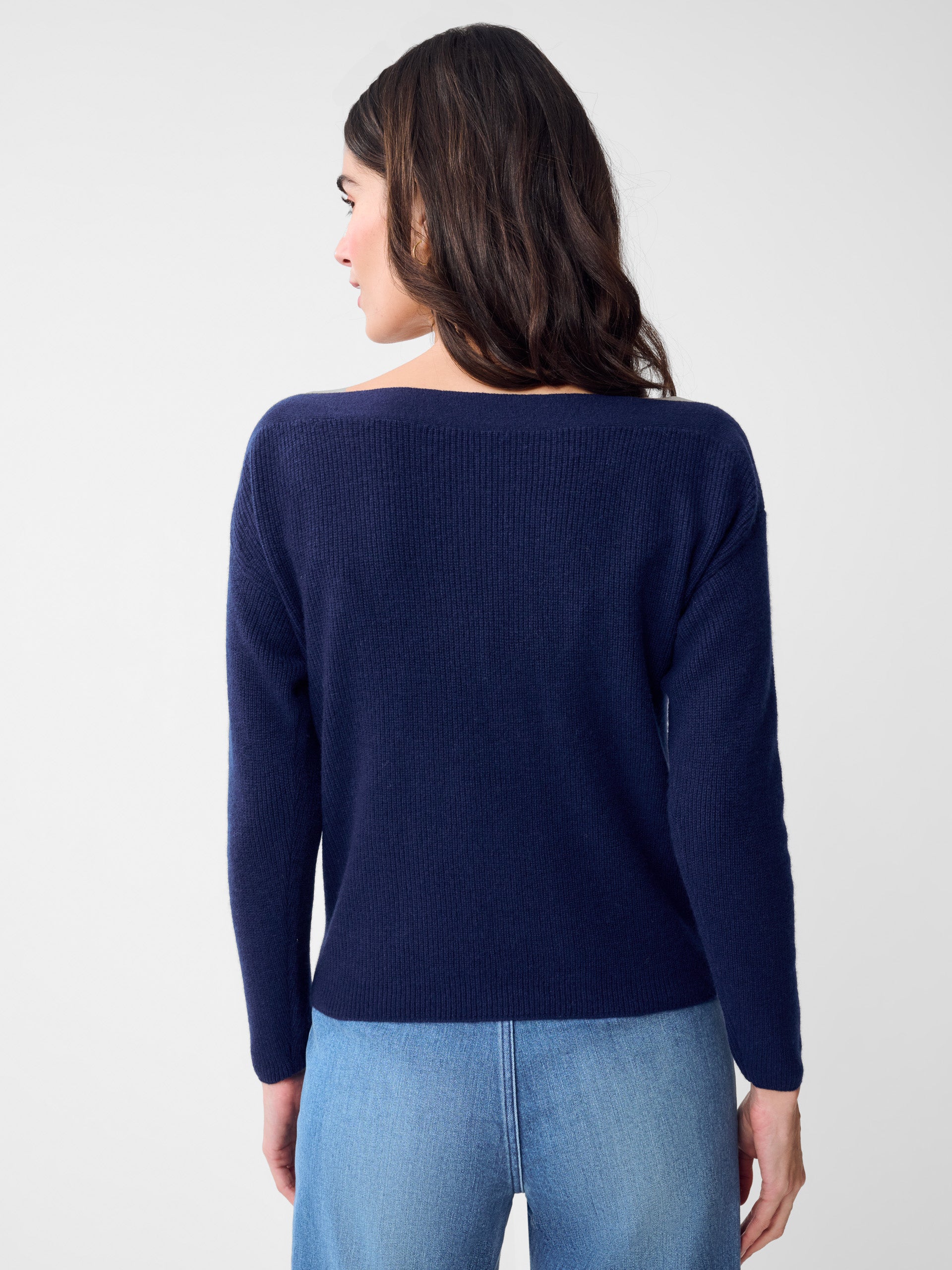 J.McLaughlin Courcheval sweater in Classic Navy made with Cashmere.