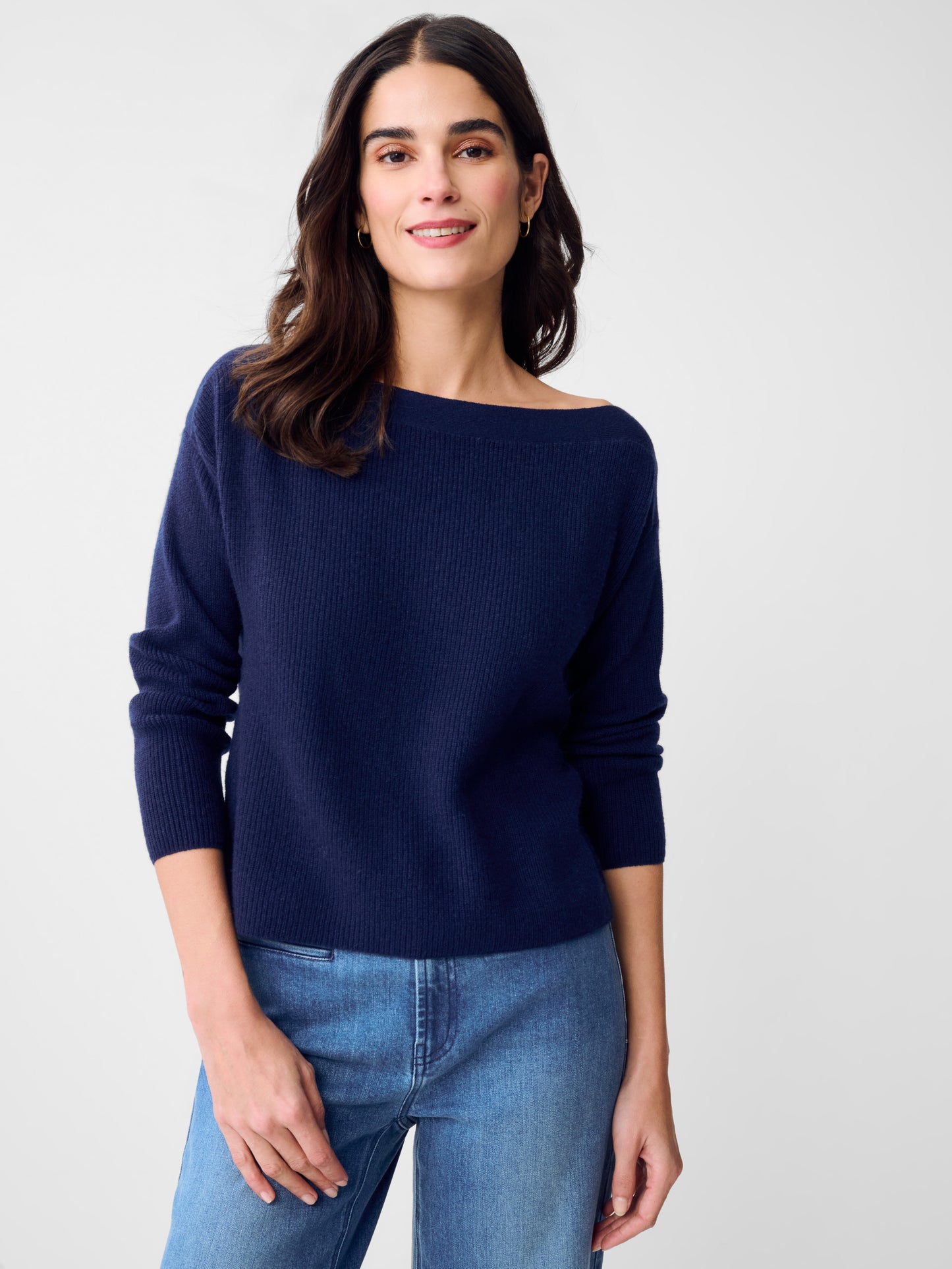 J.McLaughlin Courcheval sweater in Classic Navy made with Cashmere.