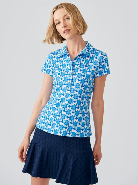 J.McLaughlin Court polo in dark blue/white made with Catalina cloth.