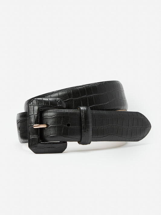 J.McLaughlin Dacia belt in black made with leather.