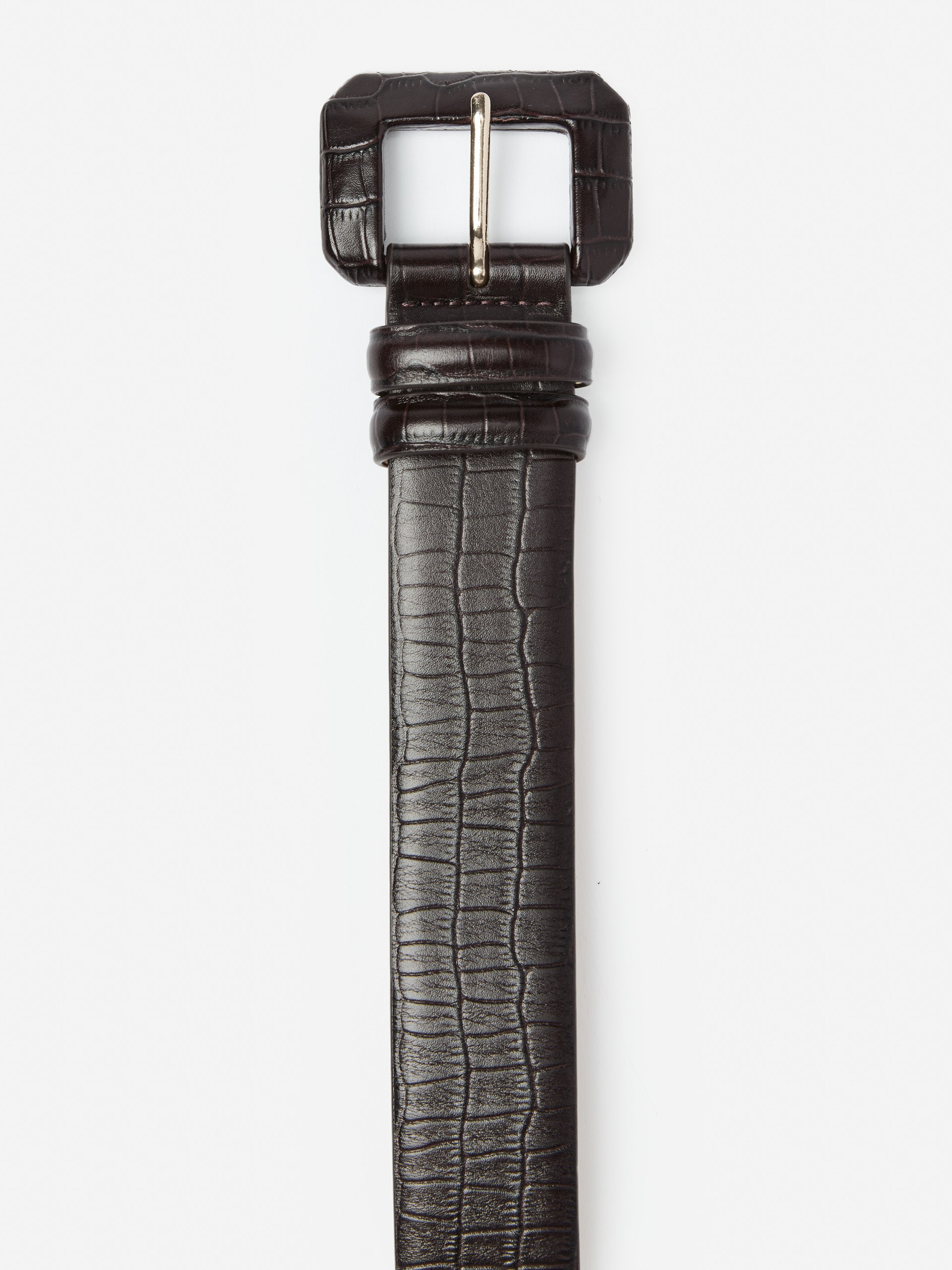 J.McLaughlin Dacia belt in dark brown made with leather.