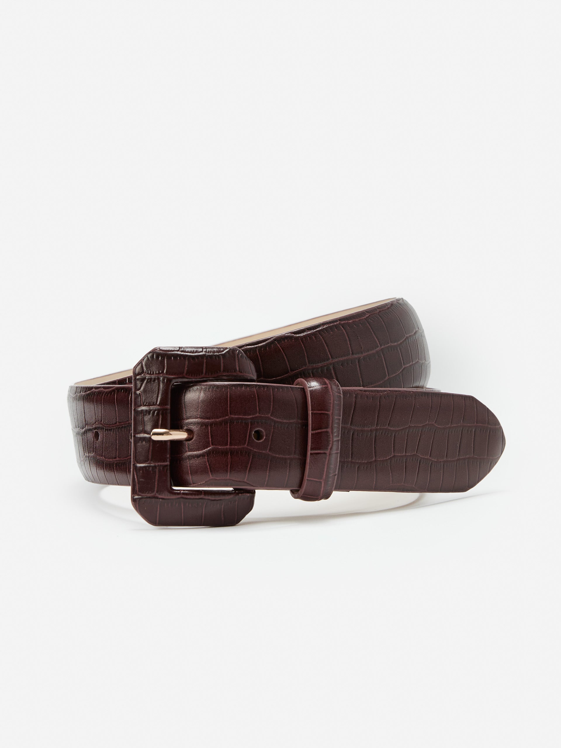 J.McLaughlin Dacia belt in wine made with leather.