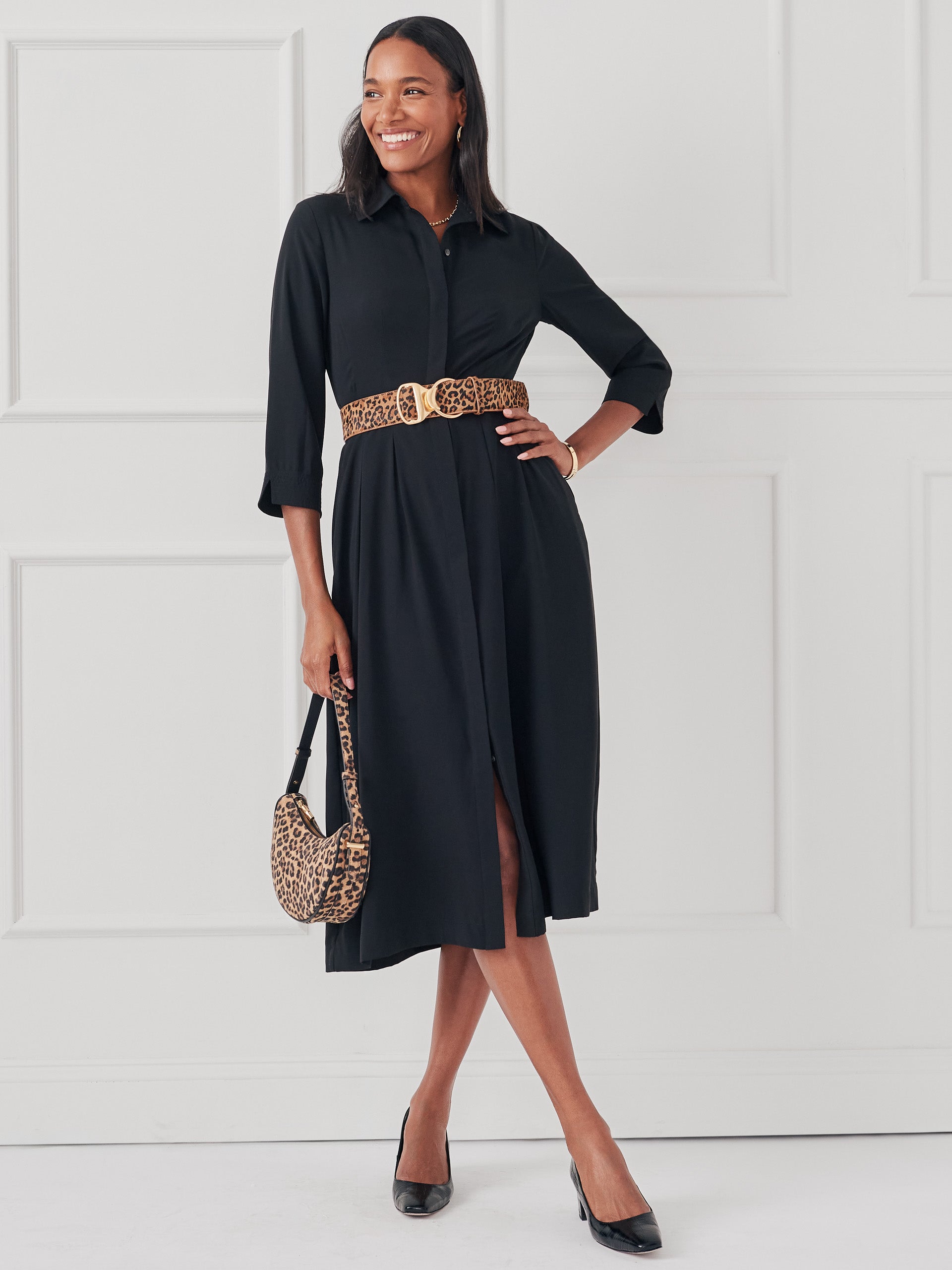 J.McLaughlin Darla dress in black made with polyester.