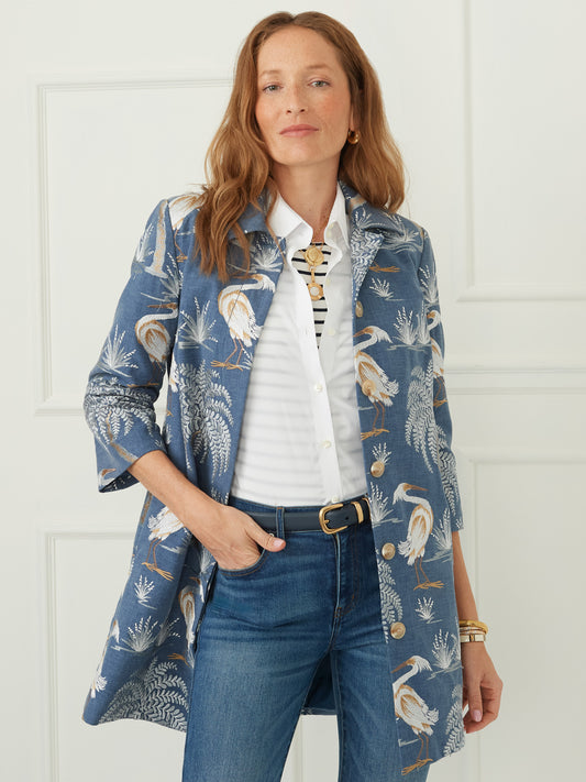 J.McLaughlin Deirdre jacket in denim made with linen/cotton. 