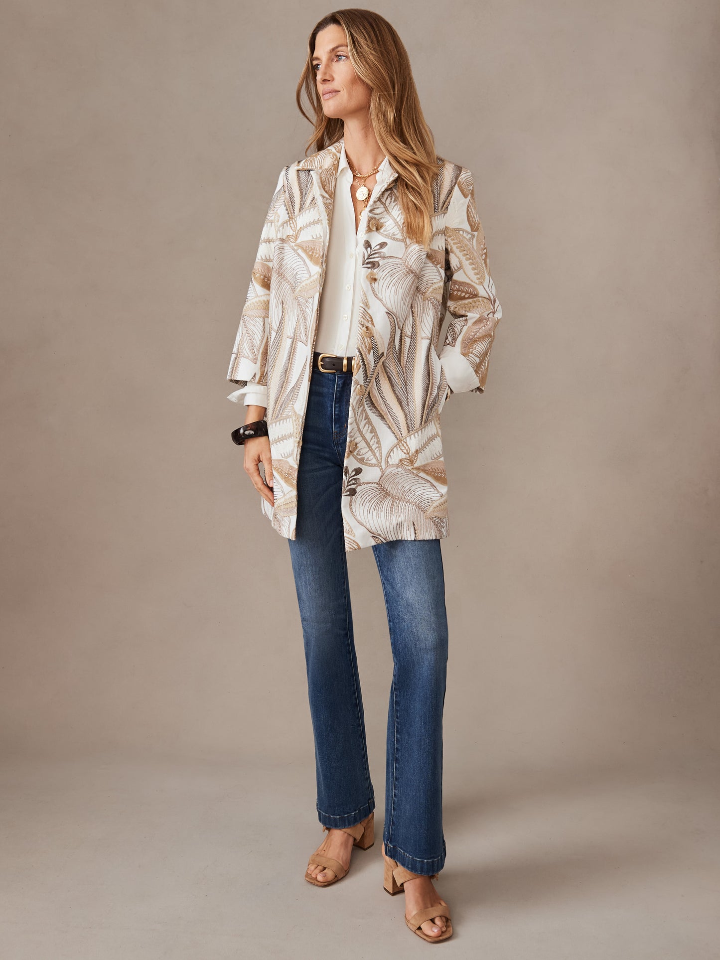 Deirdre Coat in Lush Leaves Embroidery