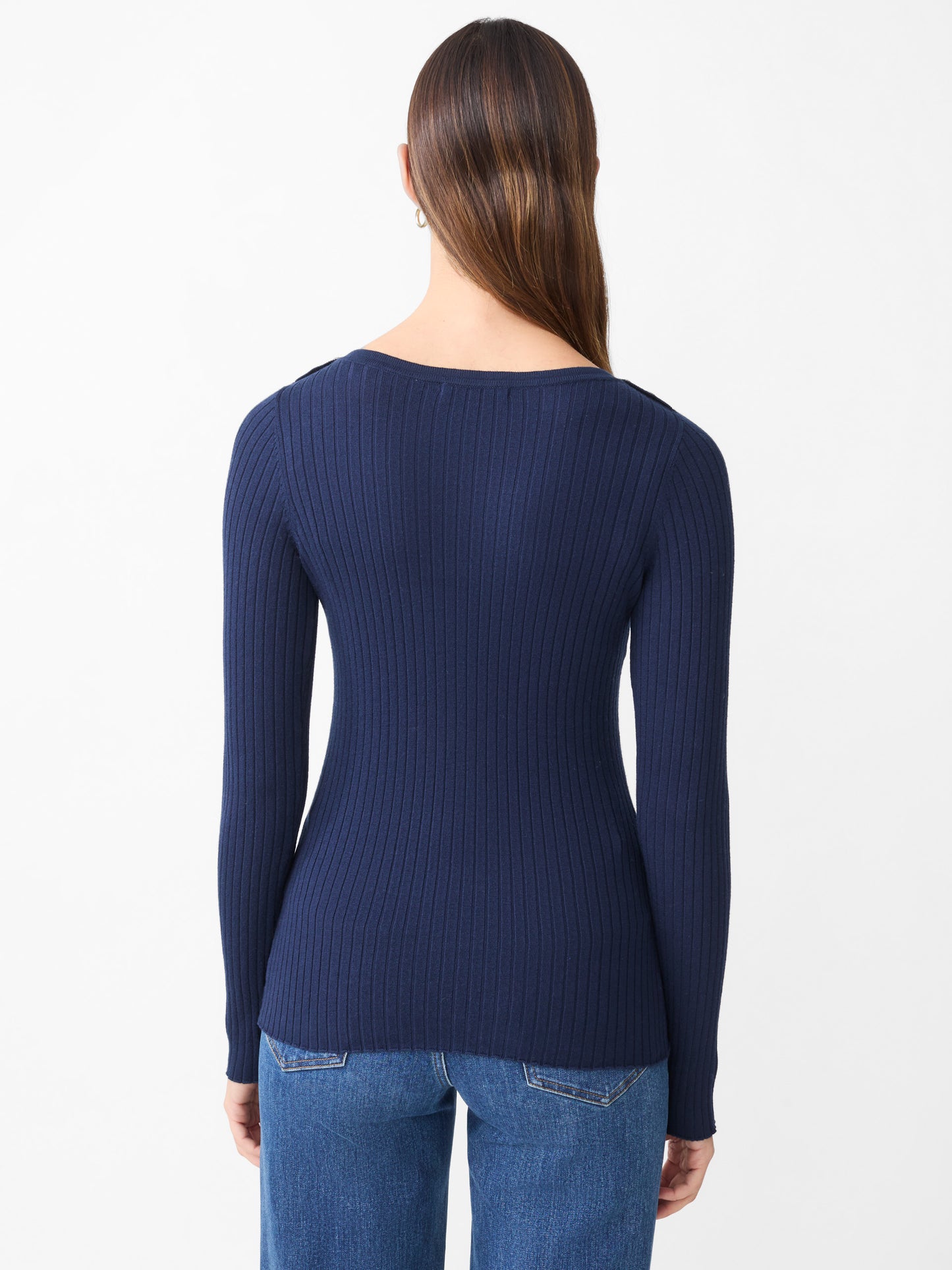 J.McLaughlin Della sweater in navy made with cotton/modal.