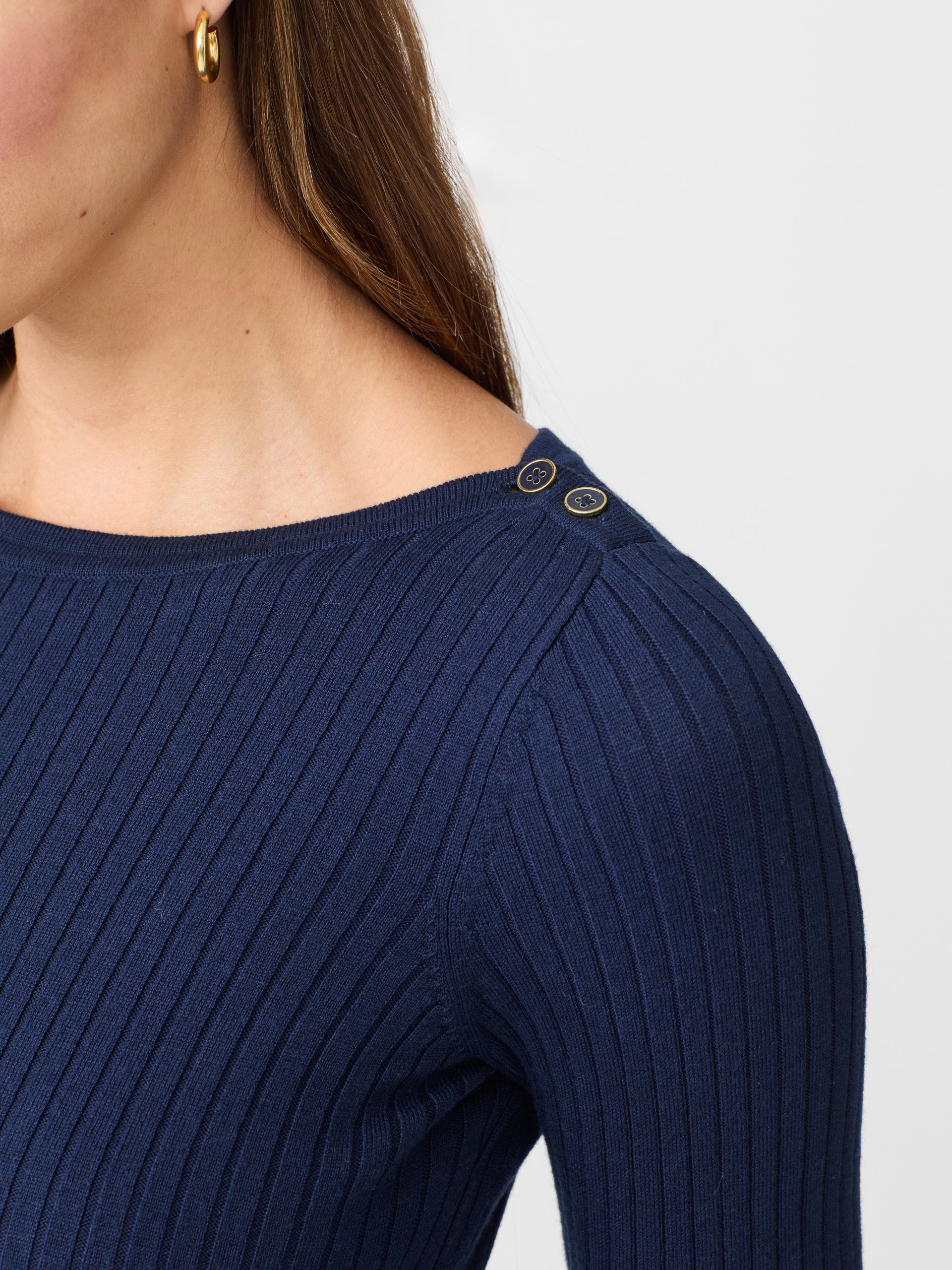 J.McLaughlin Della sweater in navy made with cotton/modal.